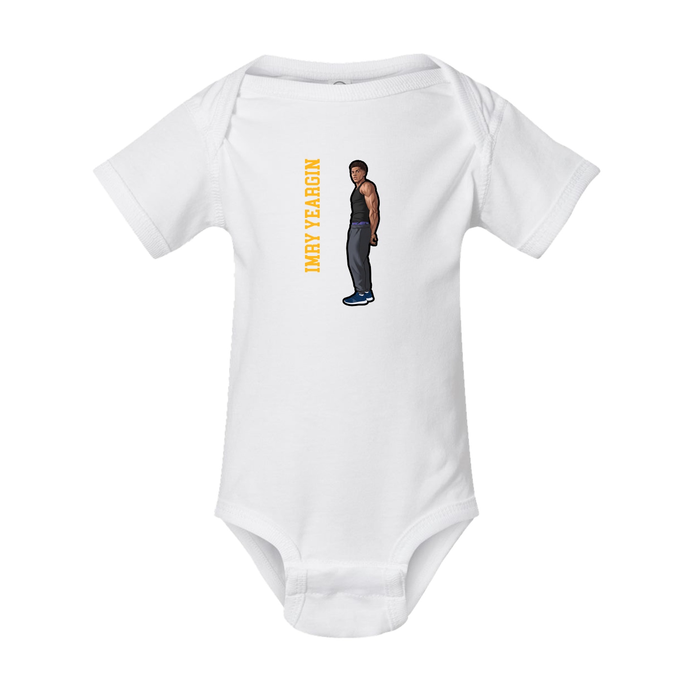 Baby Onesie — Name Vertical in White
