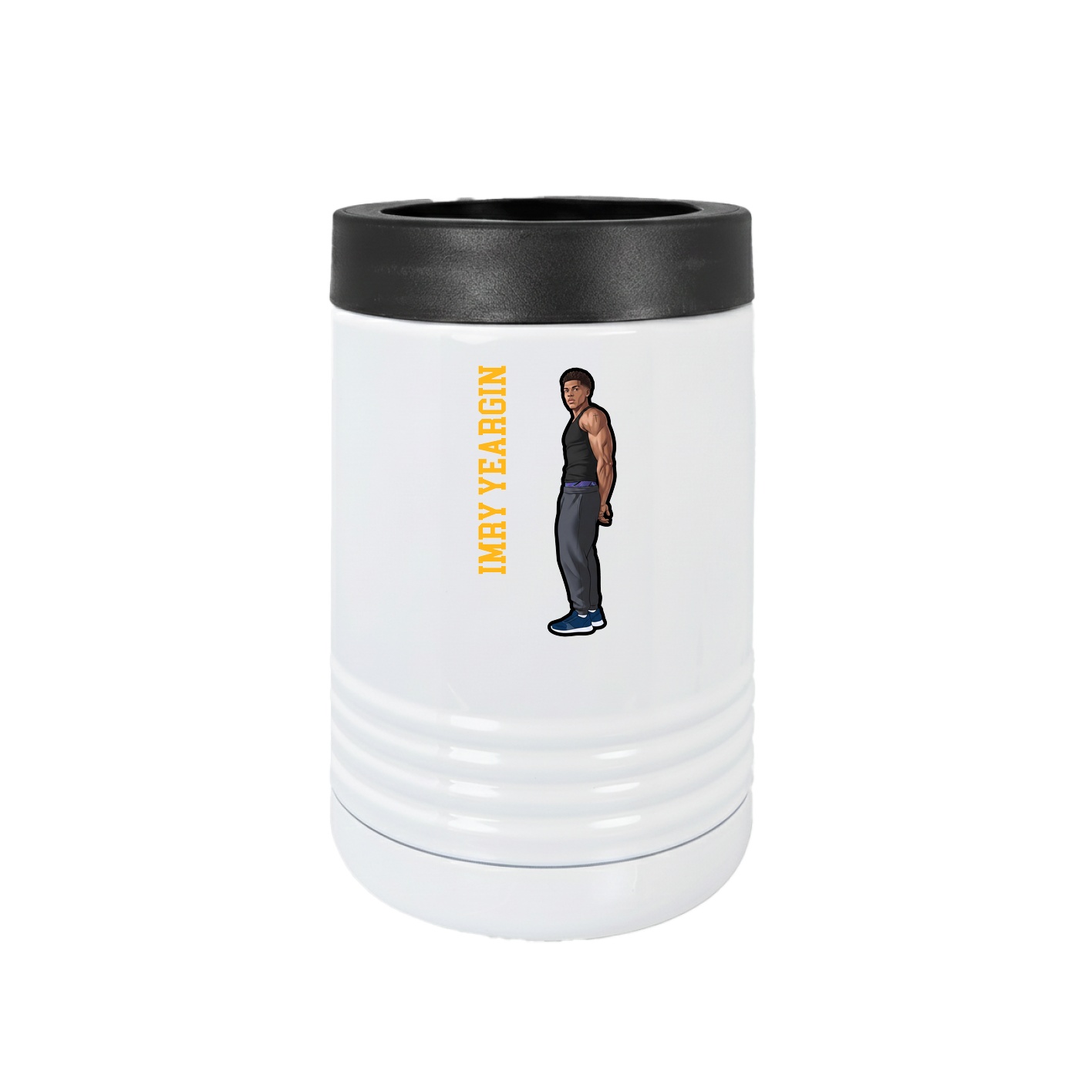 Beverage Holder — Name Vertical in White