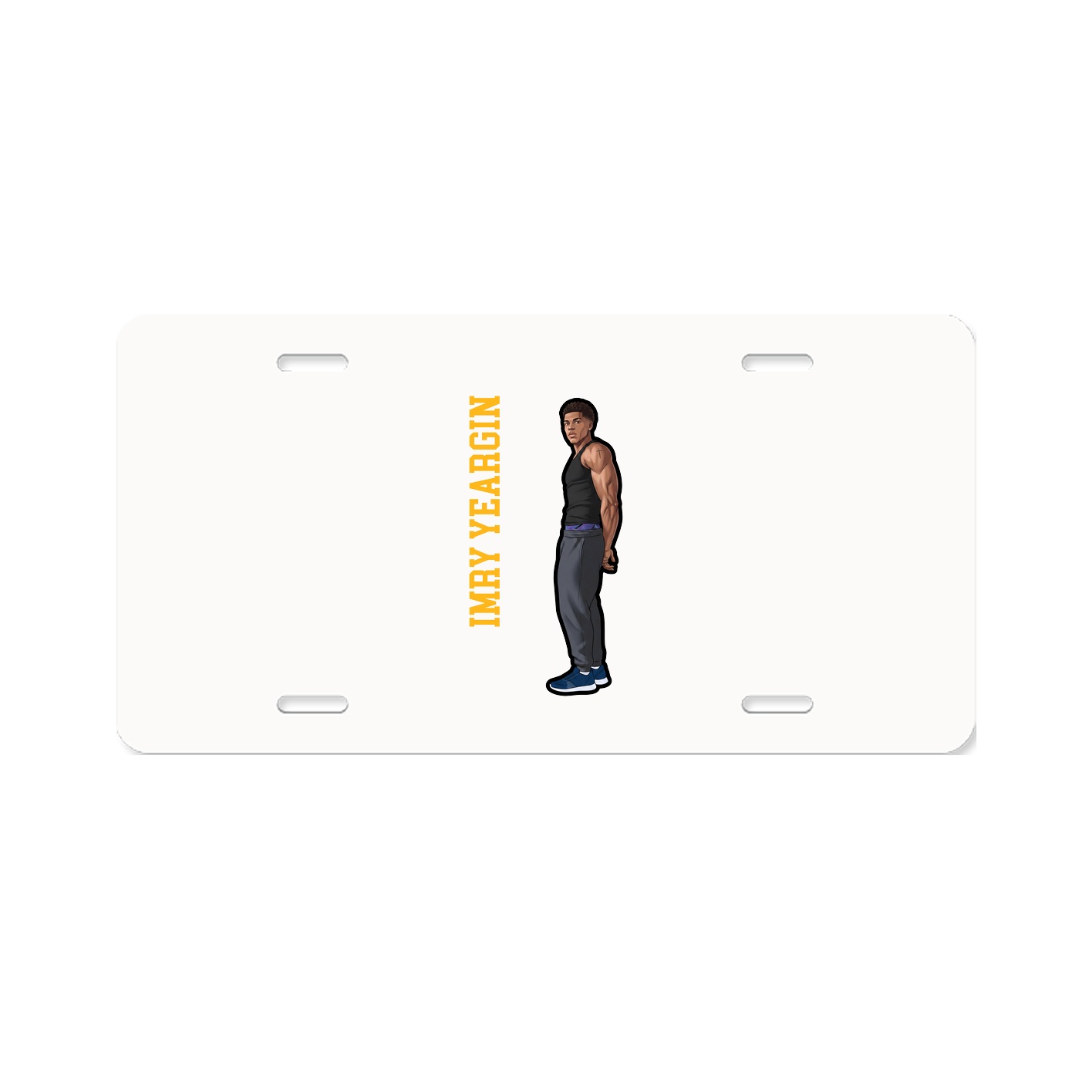 License Plate — Name Vertical in Classic