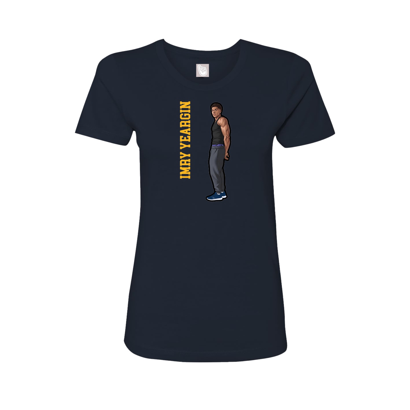 Womens Tee — Name Vertical in Navy