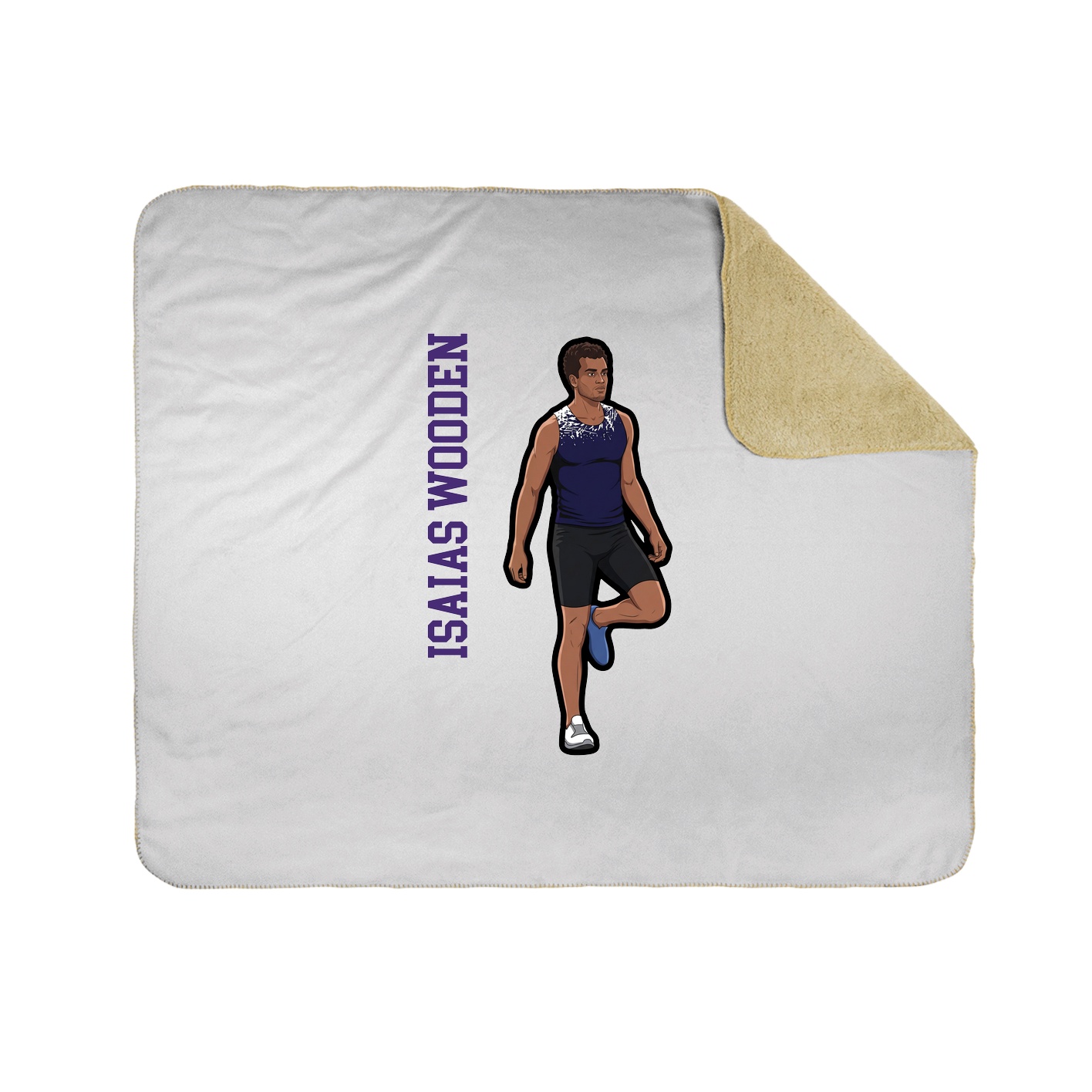 Throw Blanket — Name Vertical in White