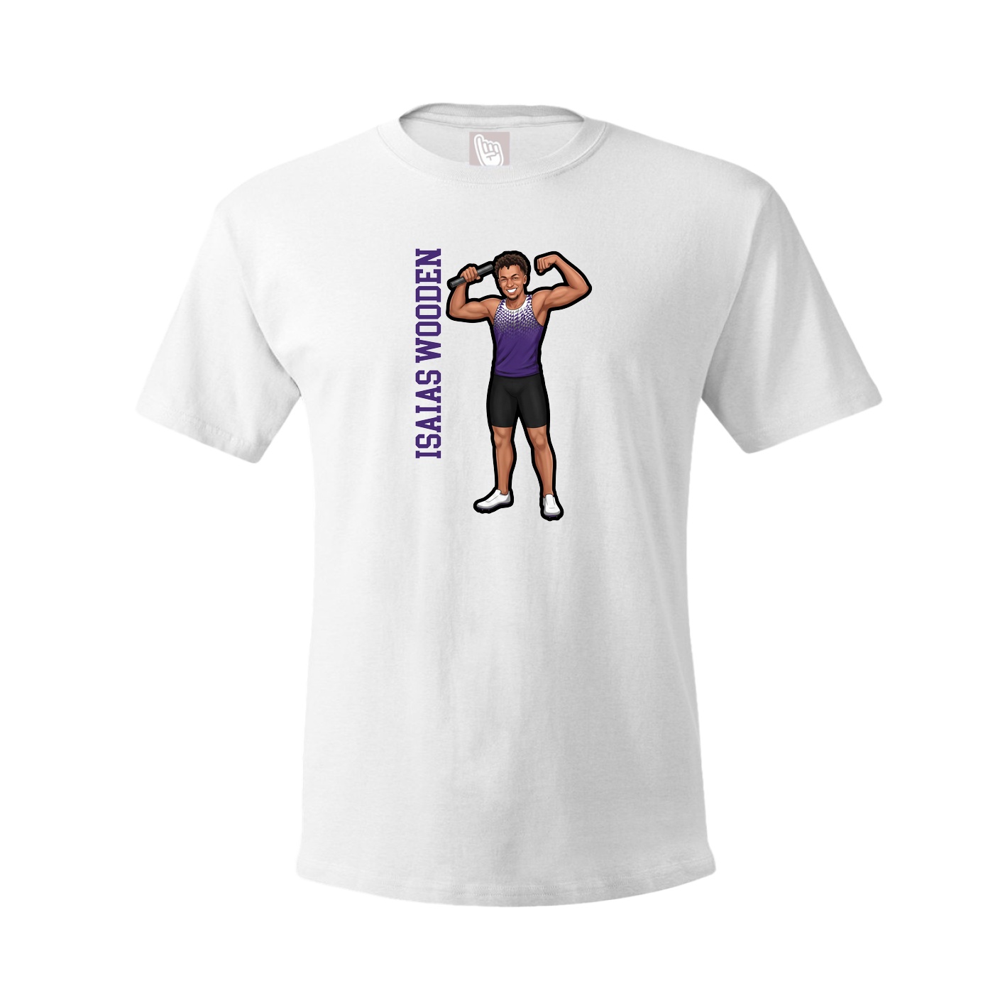 Tee — Name Vertical in White