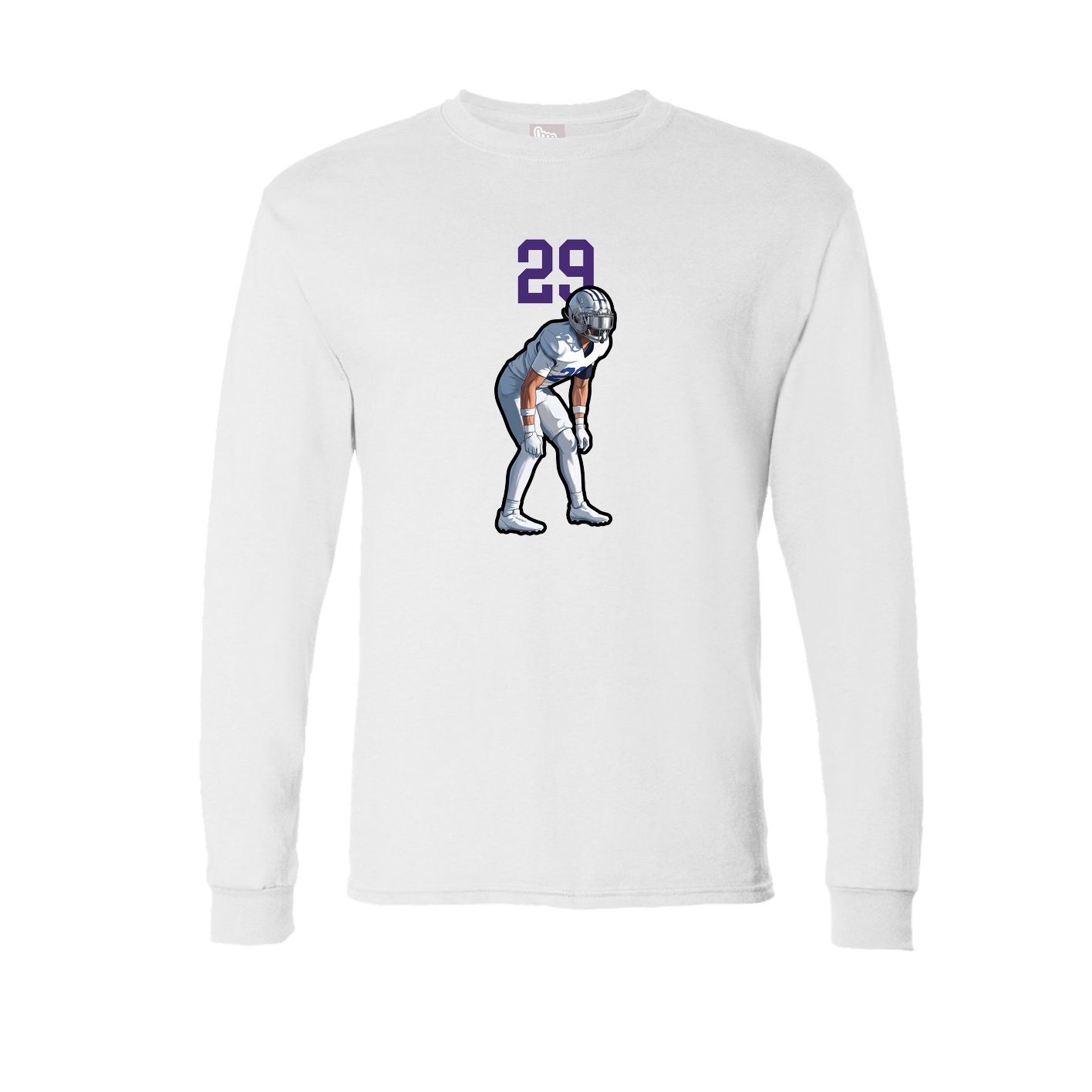 Long Sleeve Tee — Number Top in White