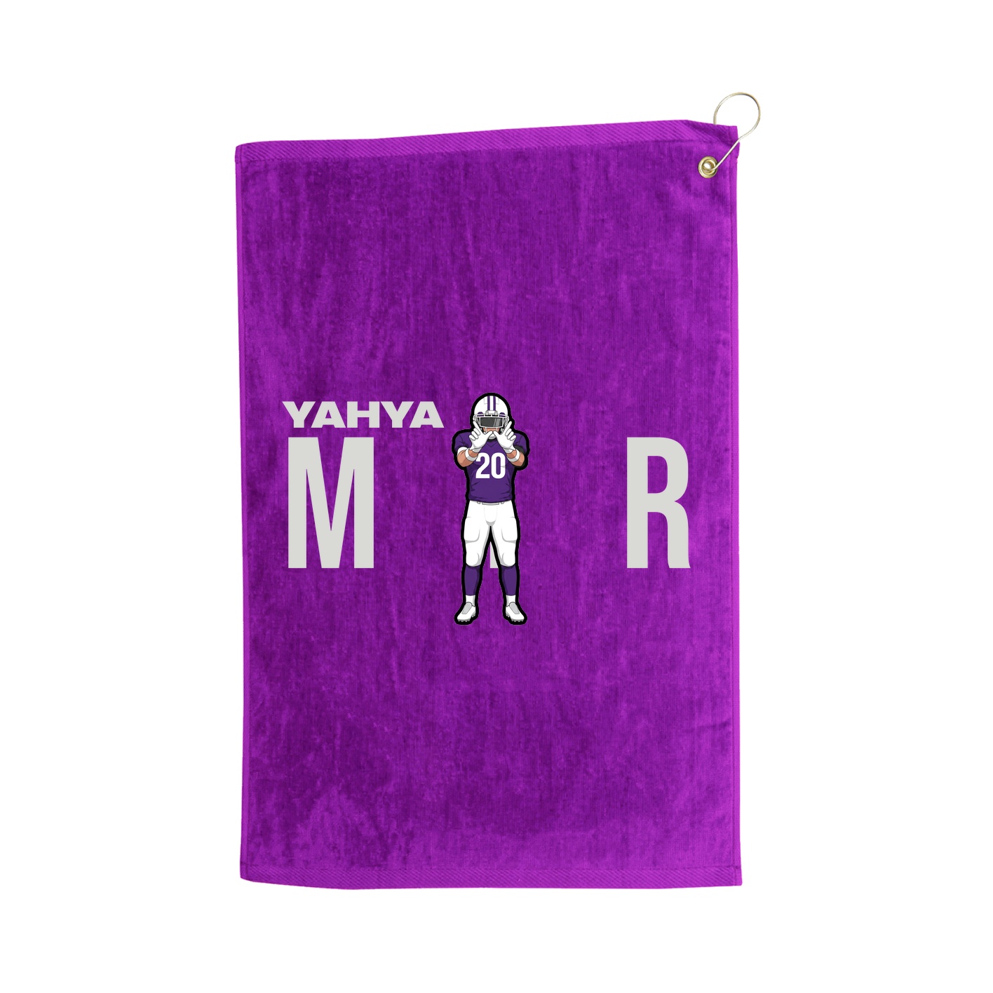 Golf Towel — Player Name in Purple