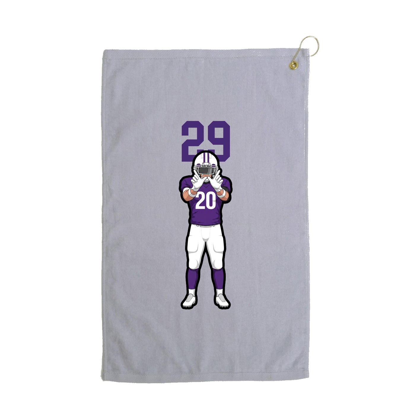 Golf Towel — Number Top in Grey