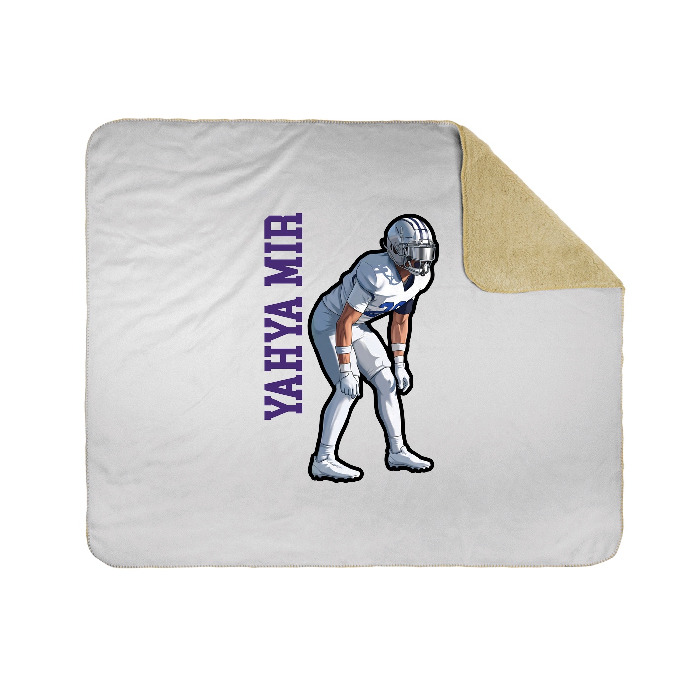 Throw Blanket — Name Vertical in White