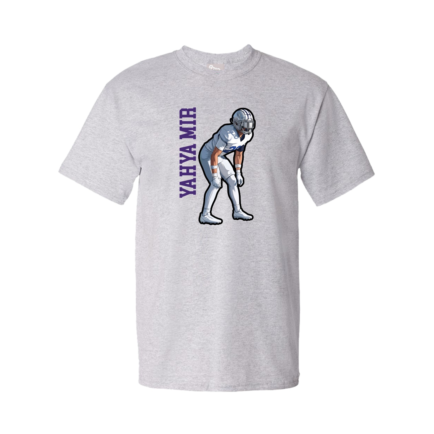 Youth Tee — Name Vertical in Grey