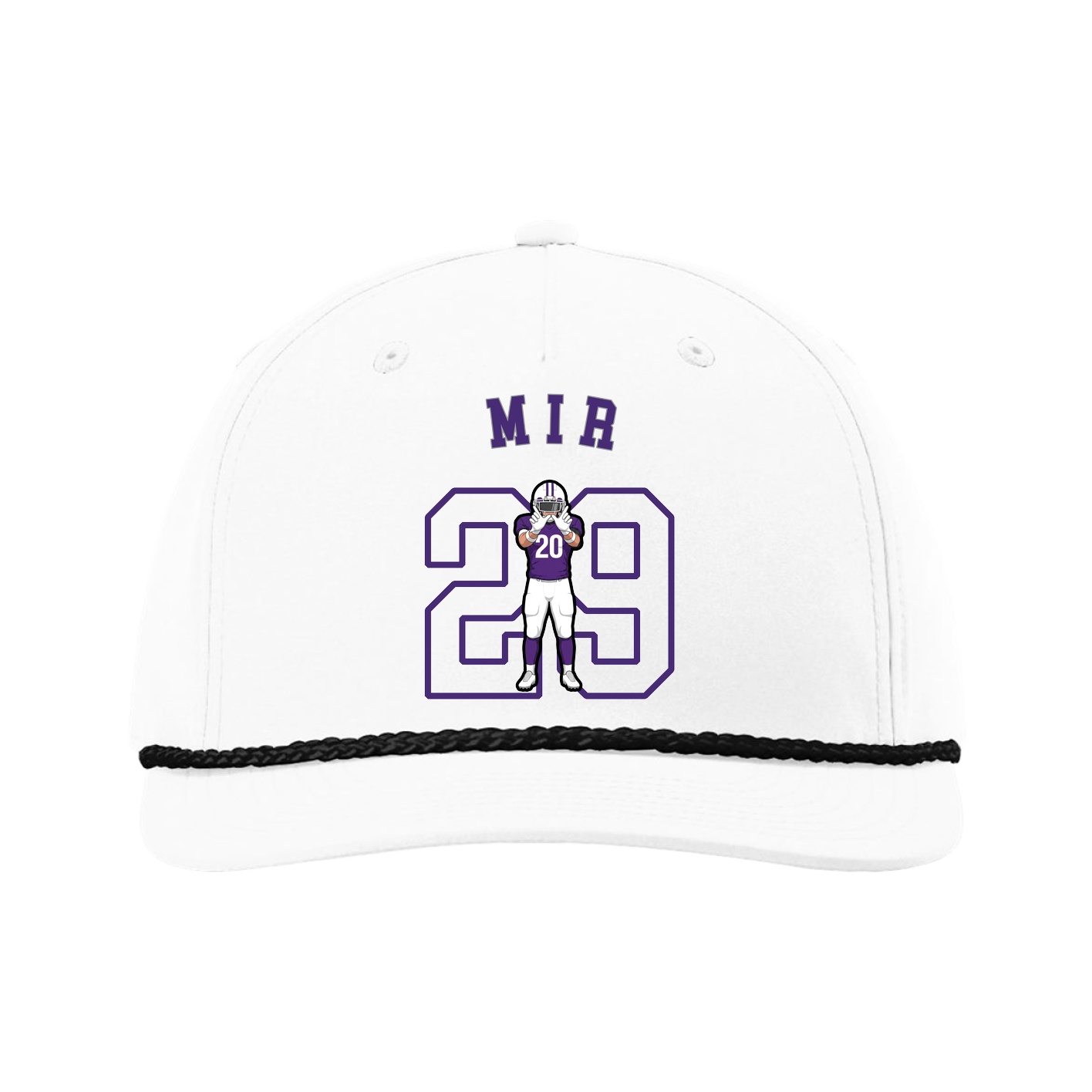 Five-Panel Classic Rope Cap — Shirsey Arch in White