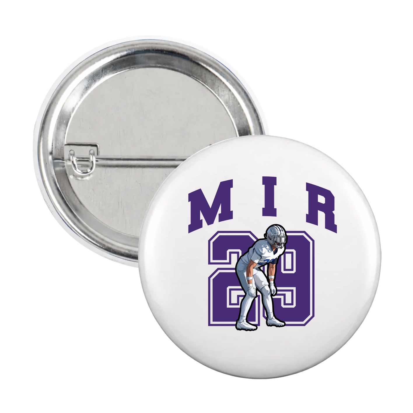 Game Day Button — Number in White
