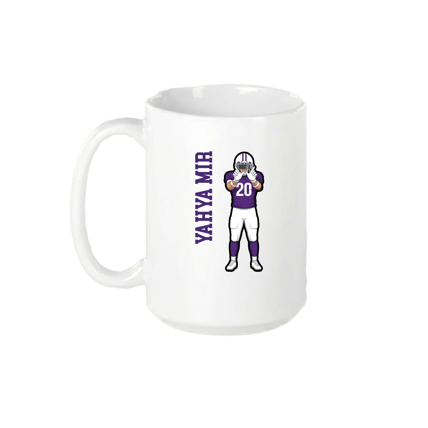 15oz Coffee Mug — Name Vertical in White