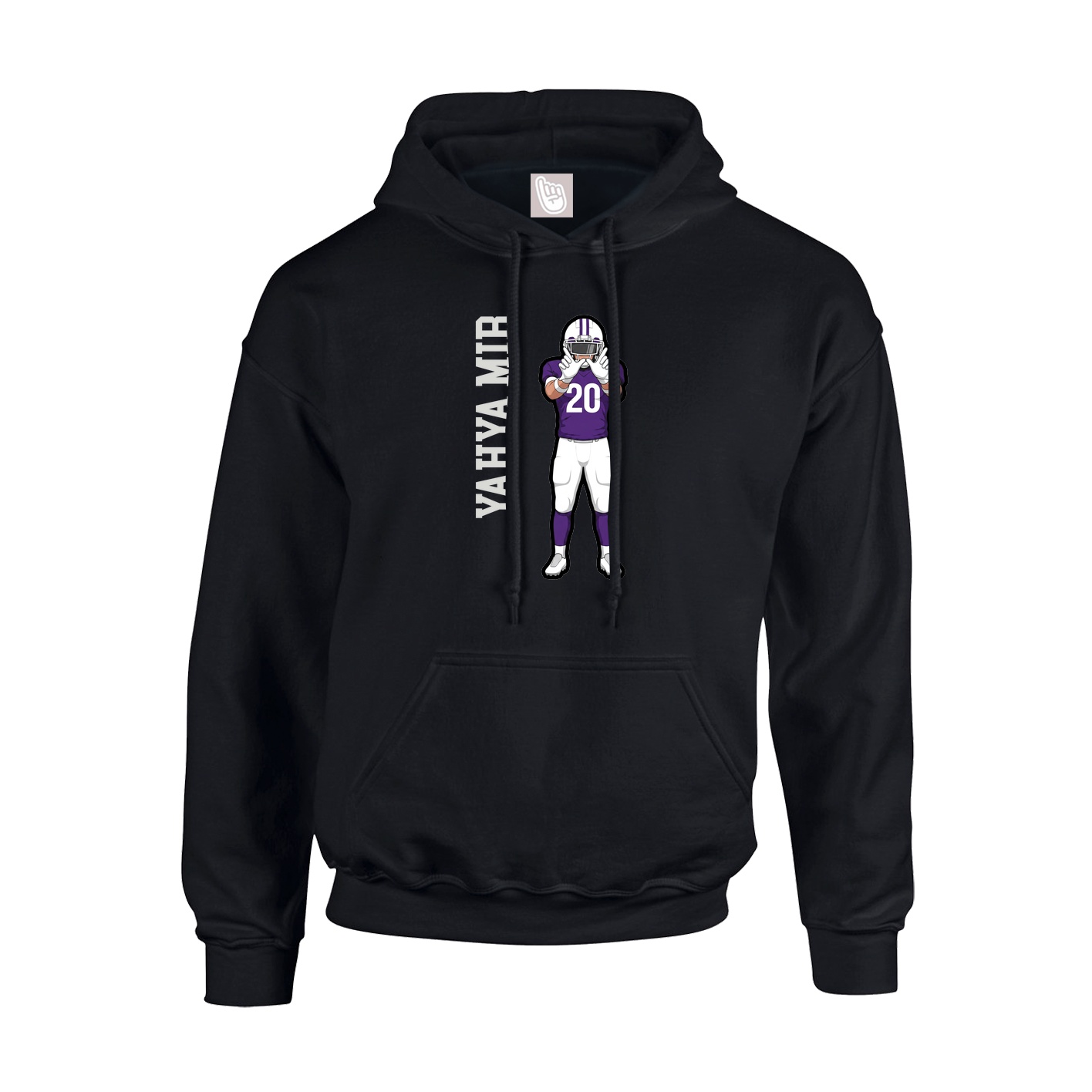 Hoodie — Name Vertical in Black