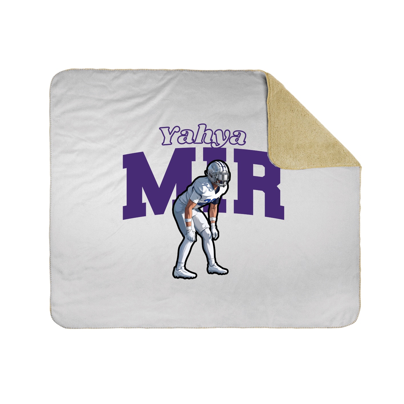 Throw Blanket — Name Arch in White