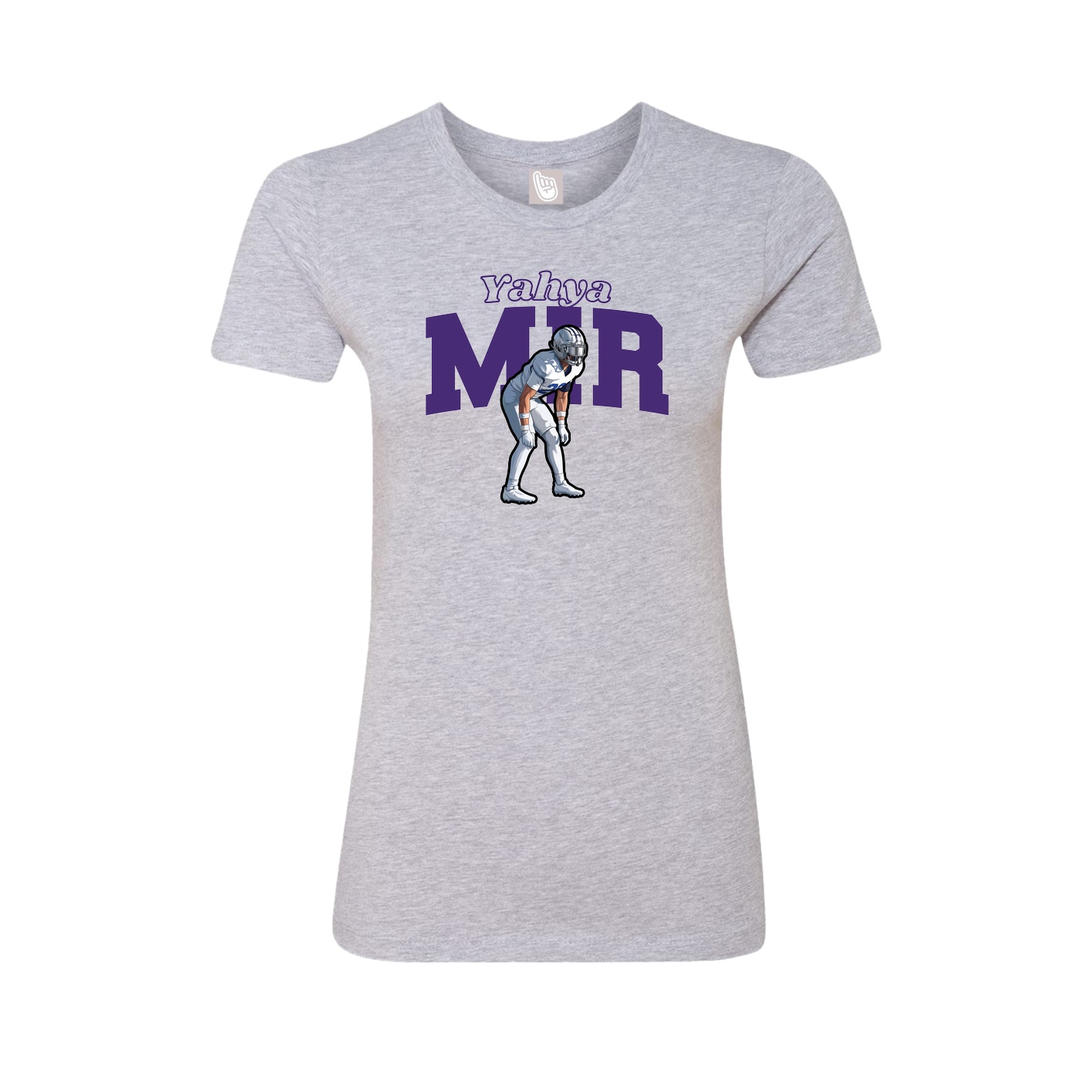 Fitted Women's Tee — Name Arch in Grey
