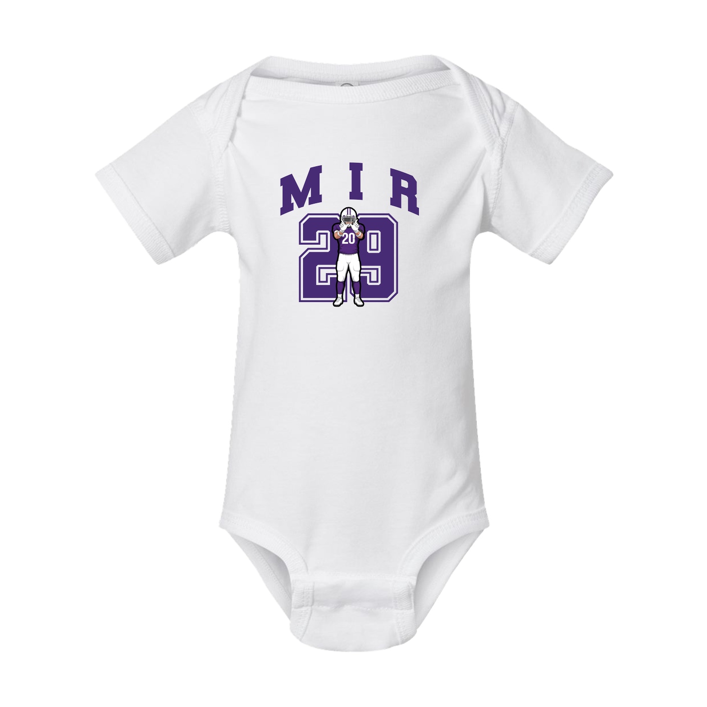 Baby Onesie — Number in White