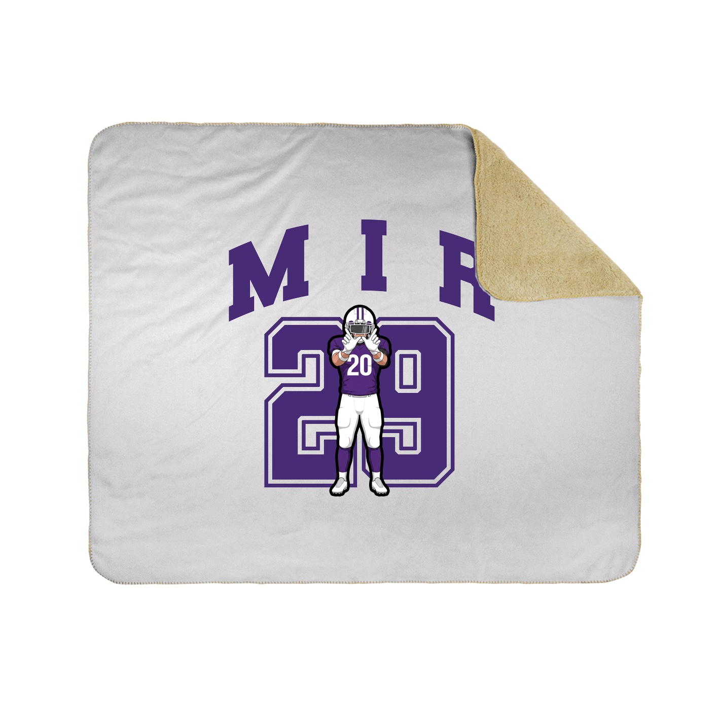 Throw Blanket — Number in White