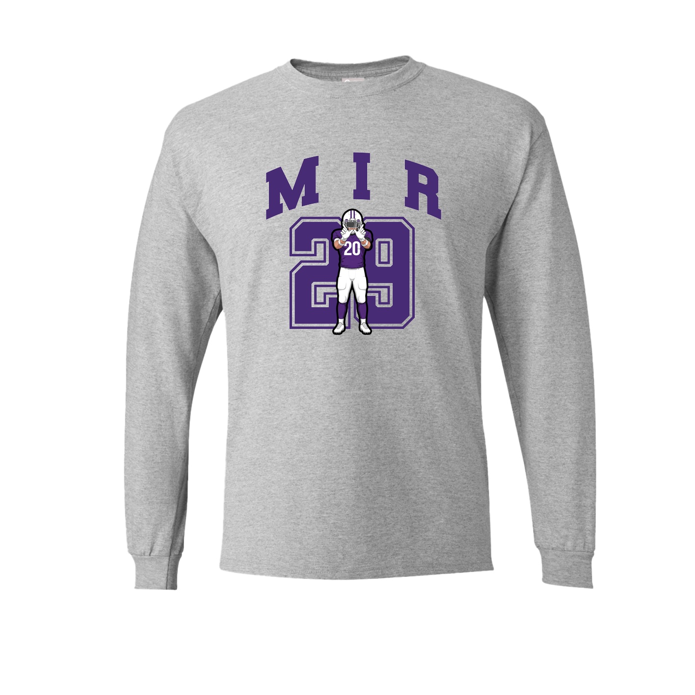 Long Sleeve Tee — Number in Grey