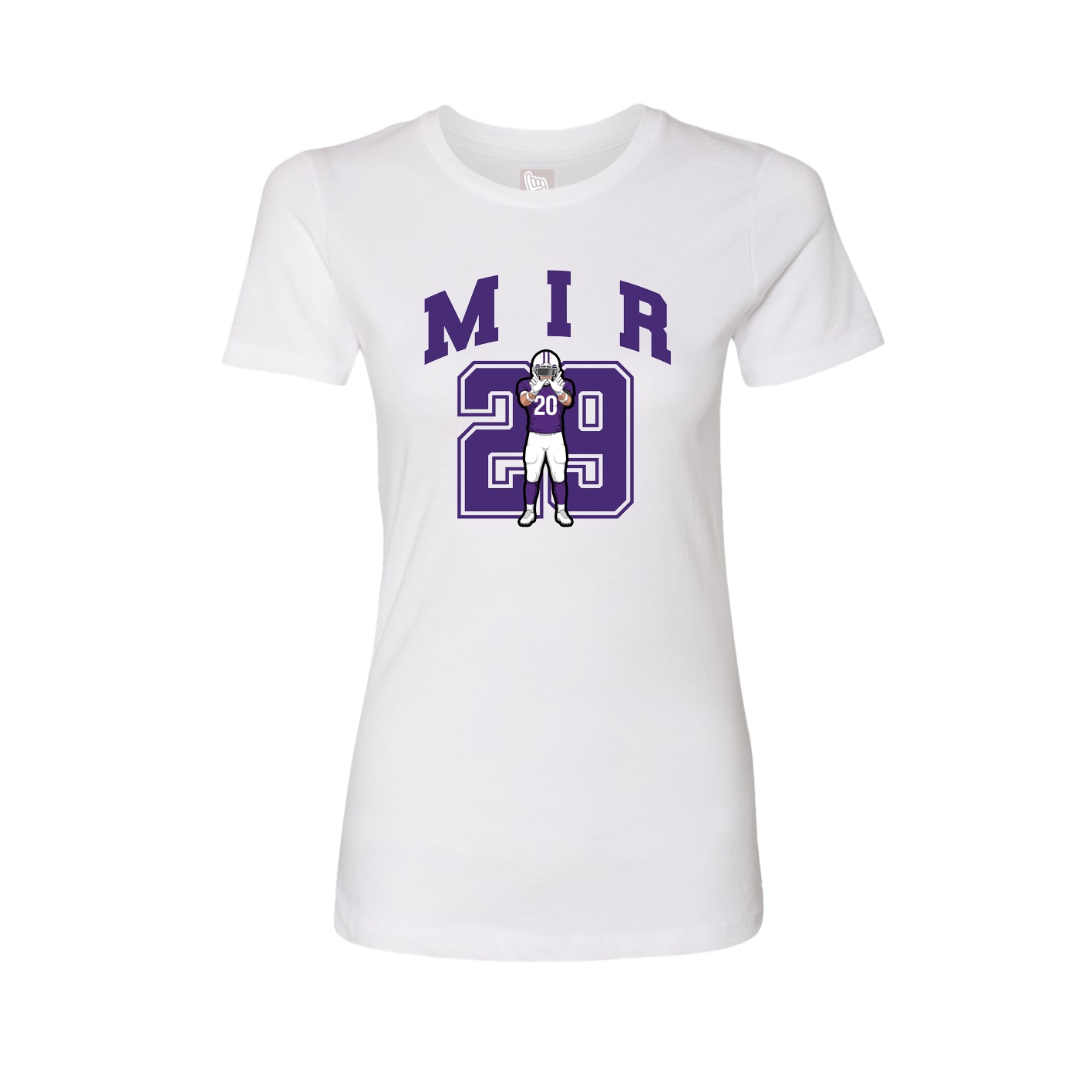 Fitted Women's Tee — Number in White
