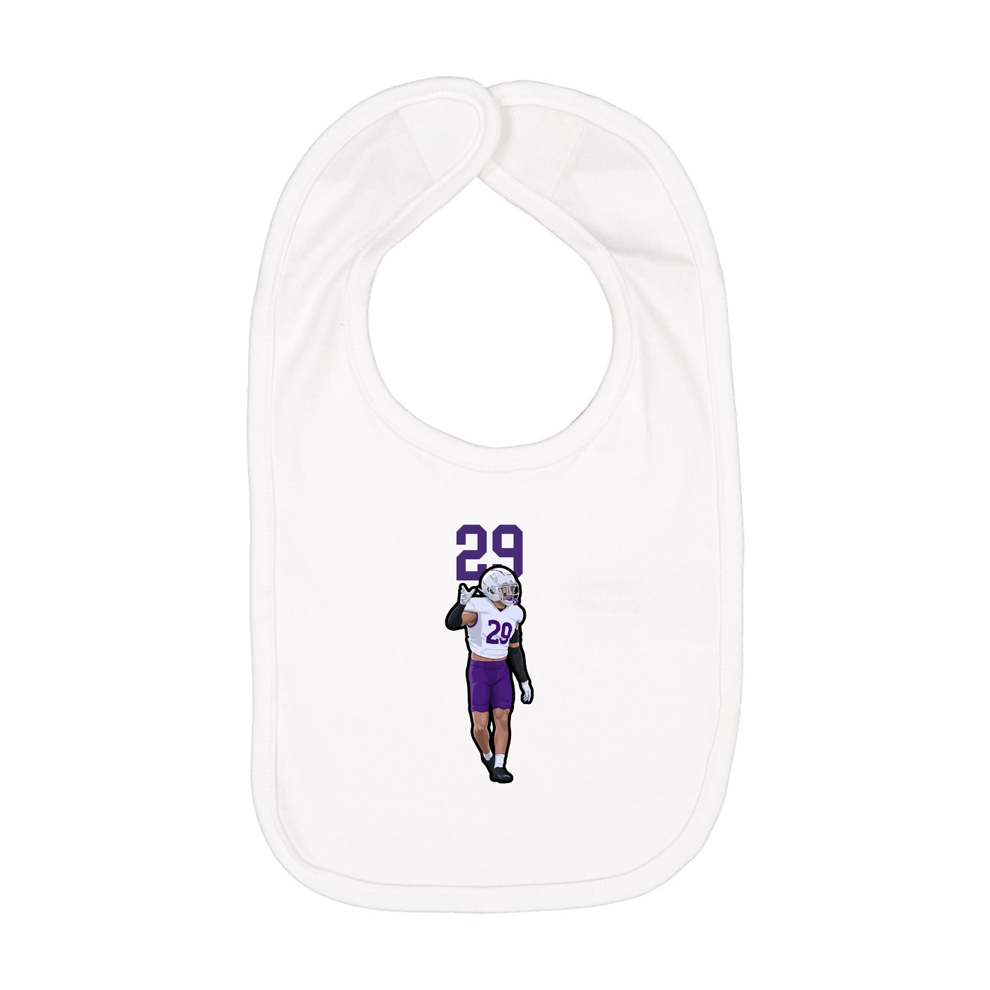 Infant Bib — Number Top in White