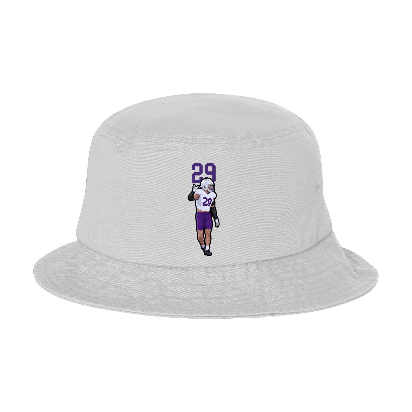 Bucket Cap — Number Top in White