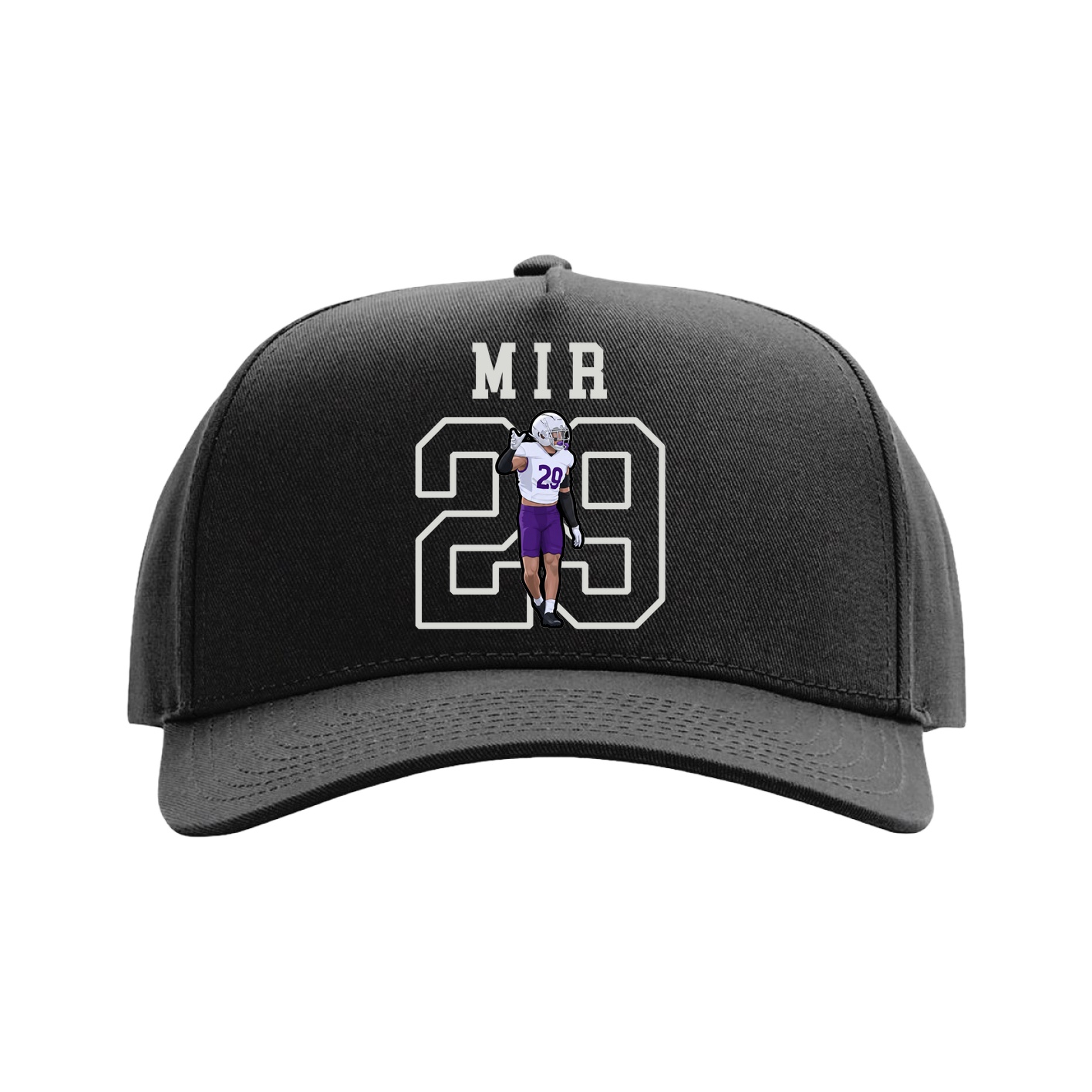Full Fabric Five-Panel Champ Cap — Shirsey in Black