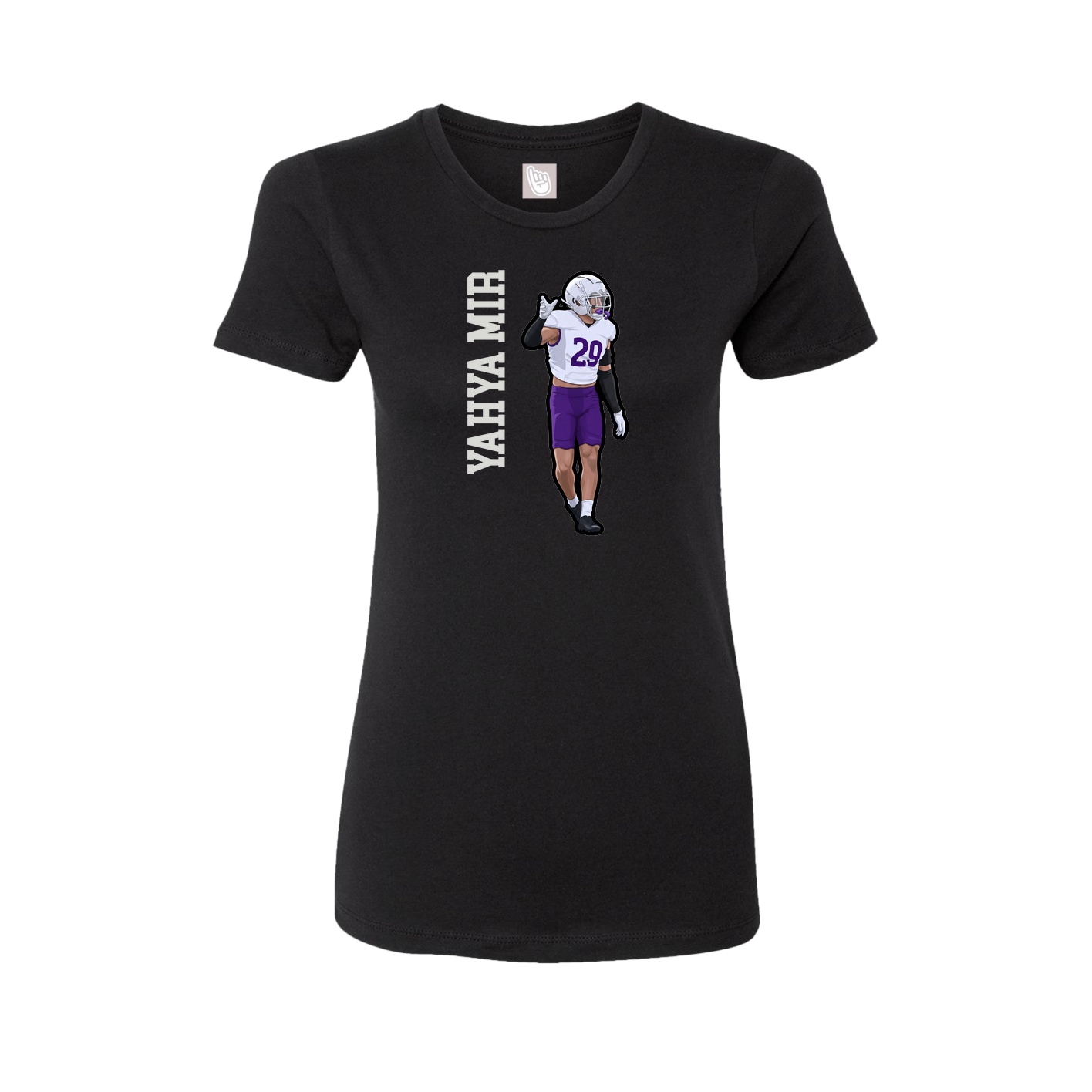 Fitted Women's Tee — Name Vertical in Black