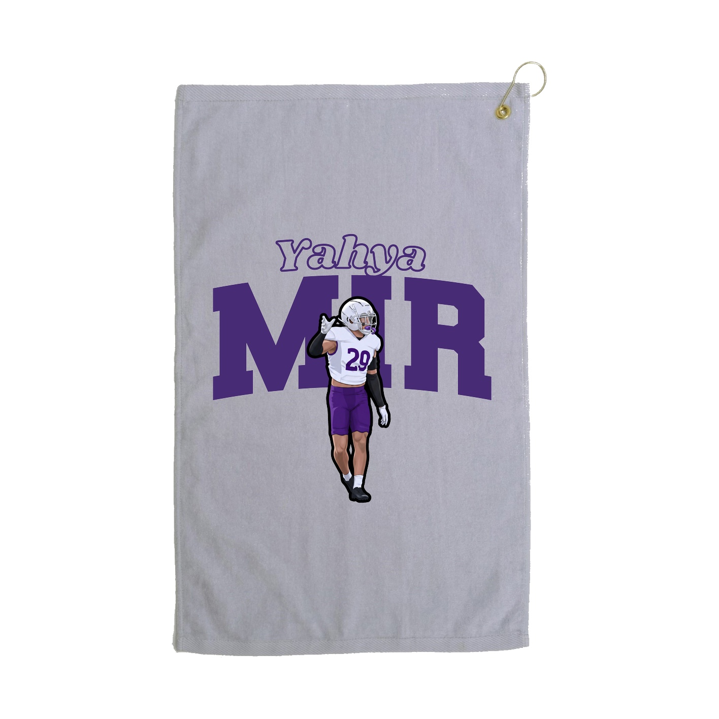 Golf Towel — Name Arch in Grey