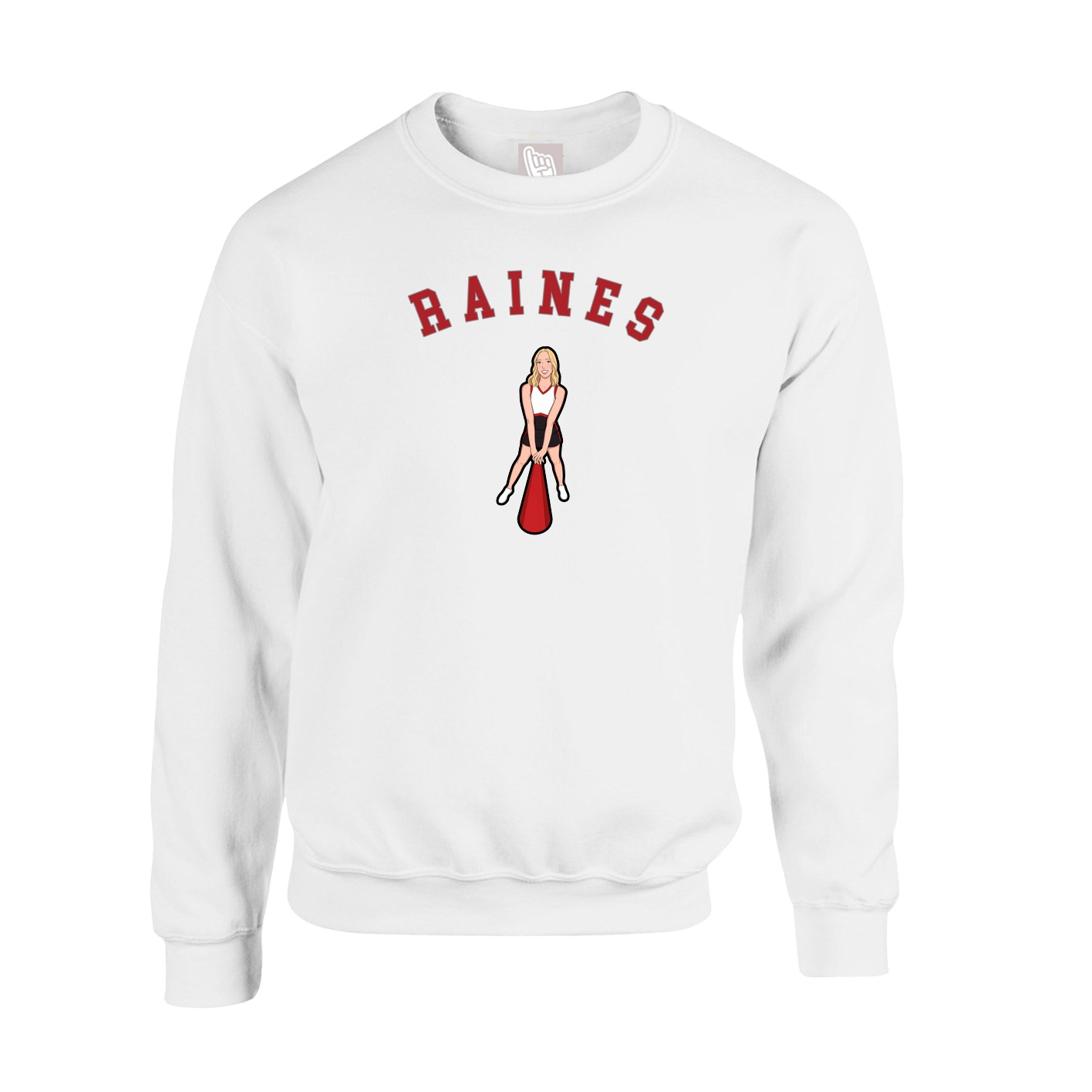 Fleece Crew — Shirsey Arch in White