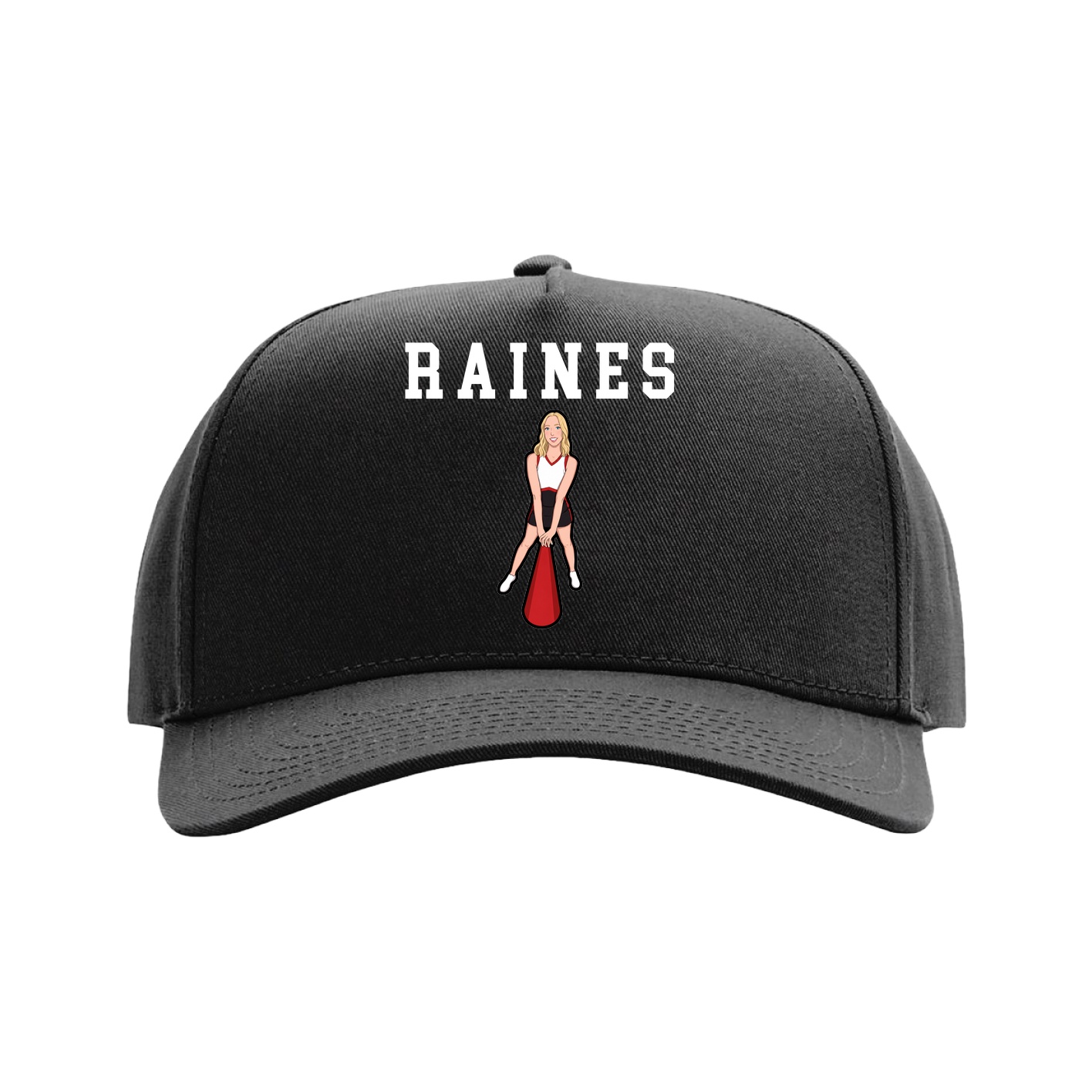 Full Fabric Five-Panel Champ Cap — Shirsey in Black