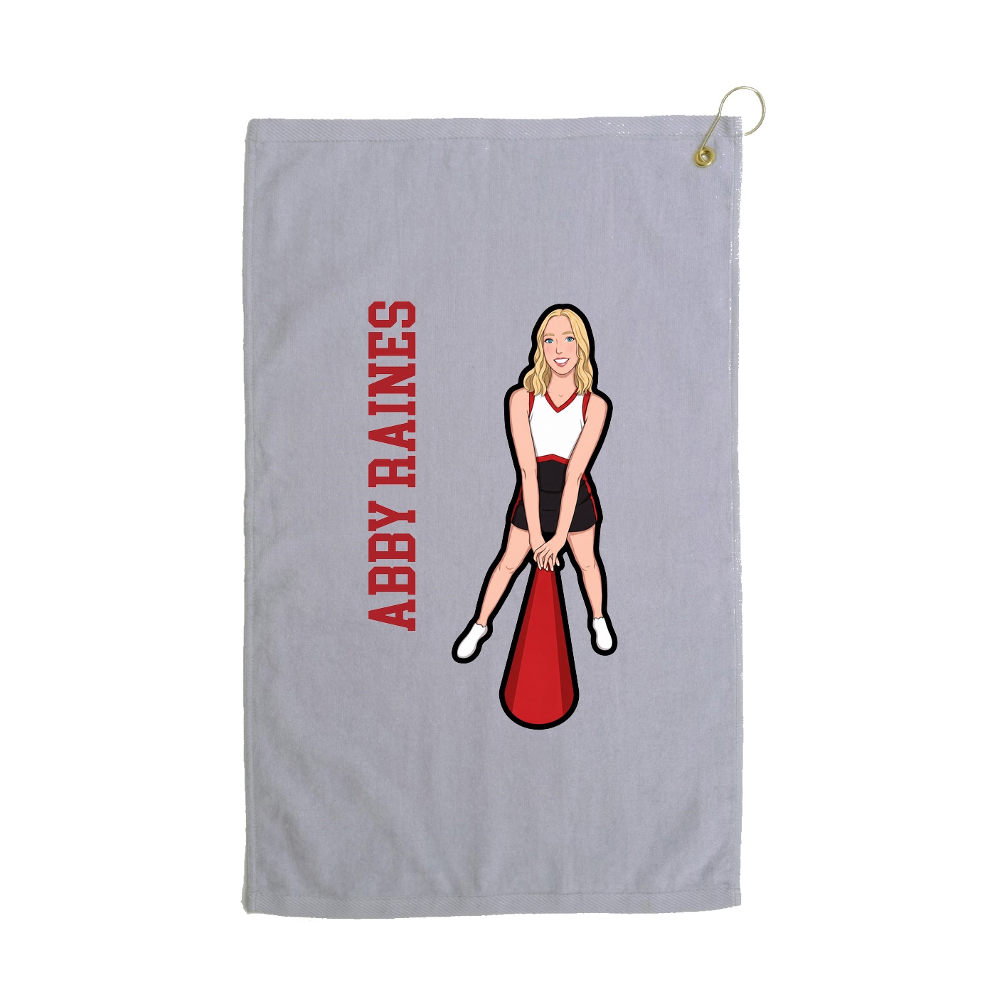 Golf Towel — Name Vertical in Grey