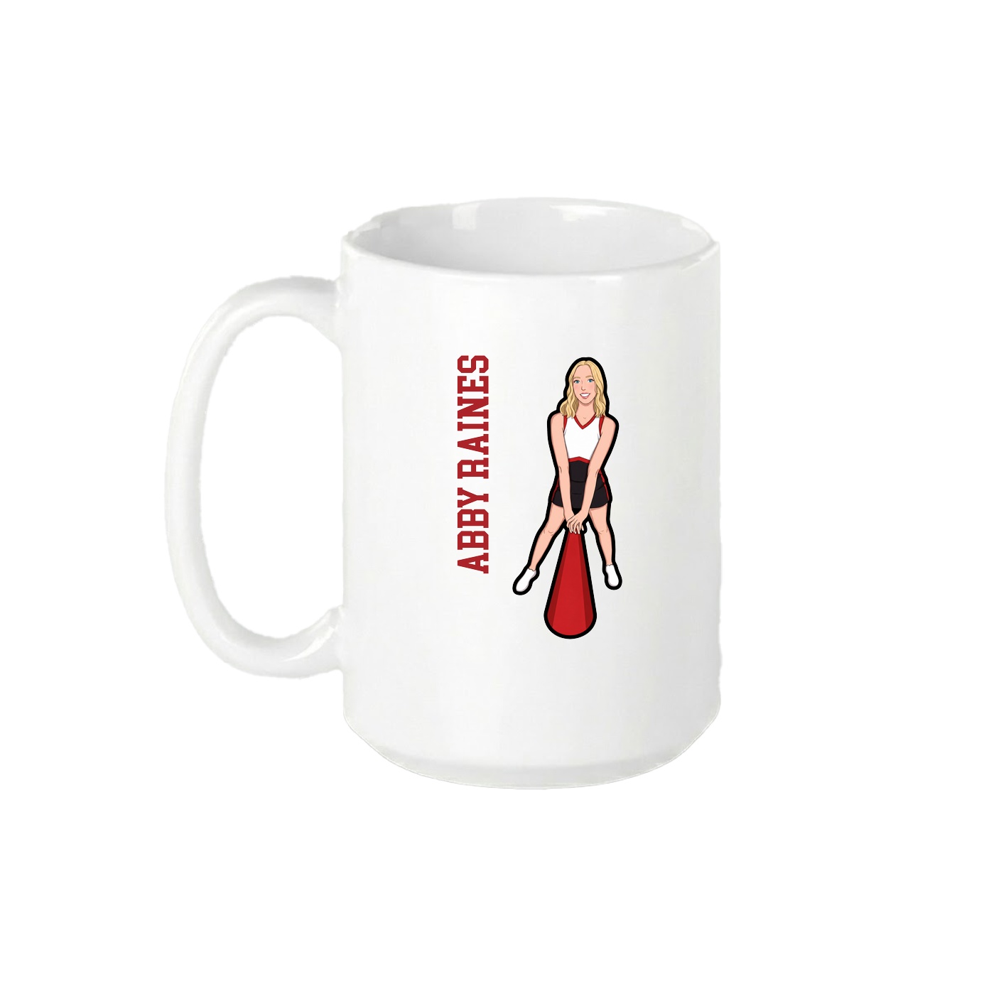 15oz Coffee Mug — Name Vertical in White