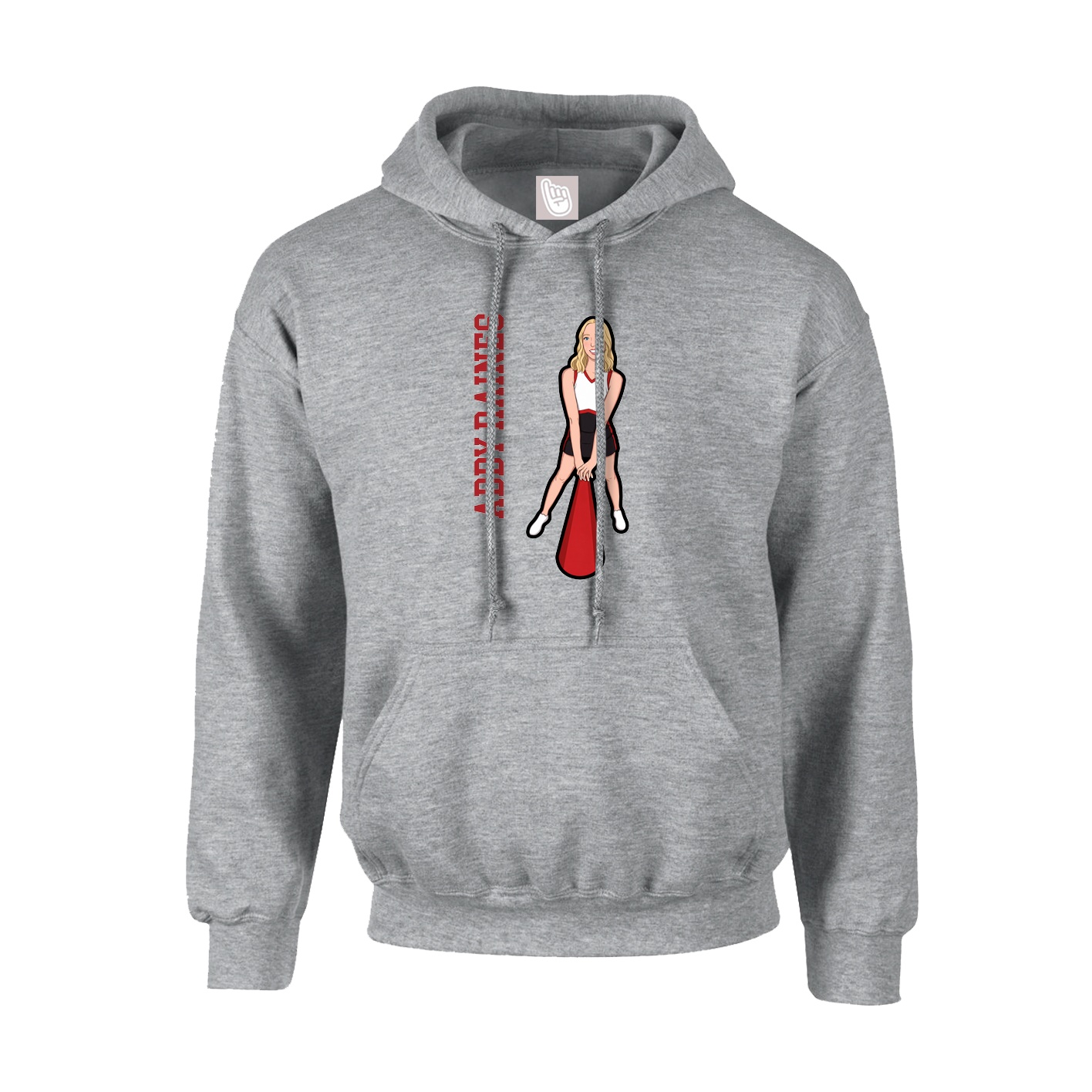 Hoodie — Name Vertical in Grey