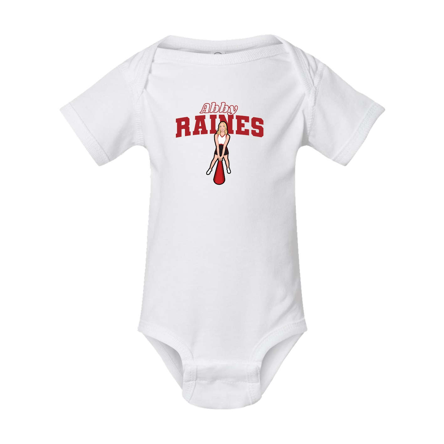 Baby Onesie — Name Arch in White