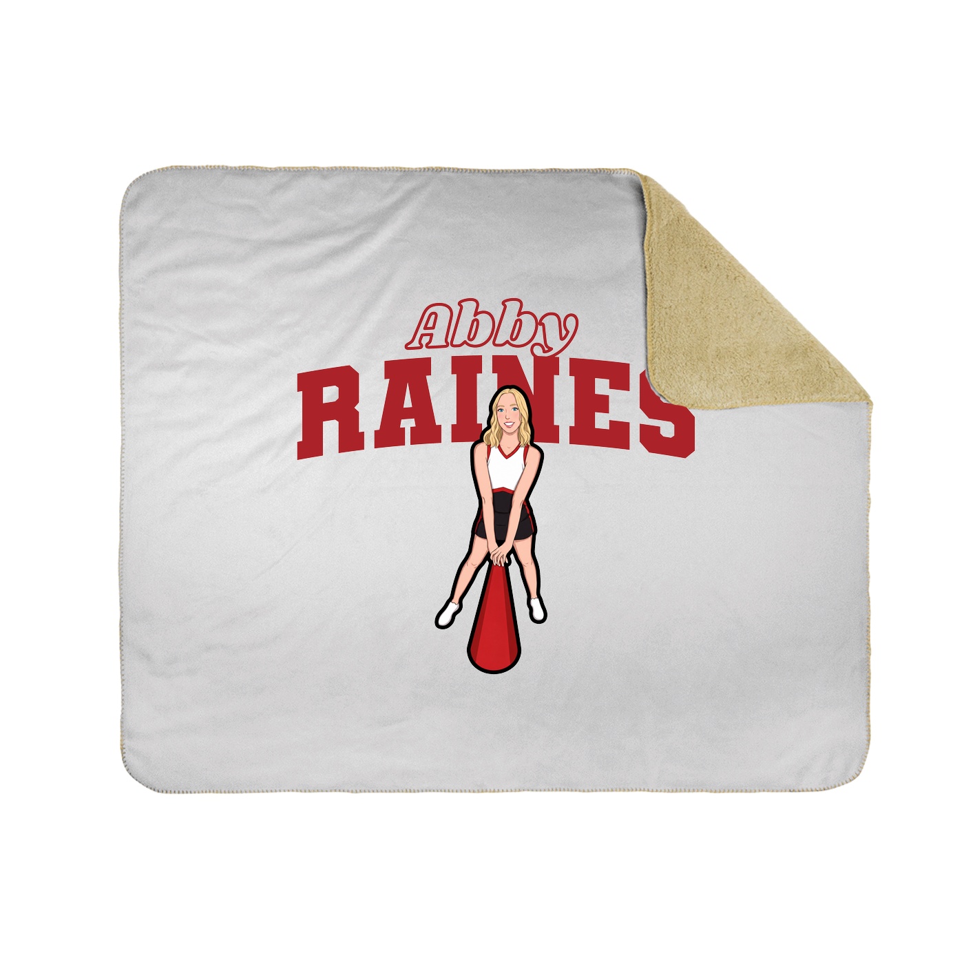 Throw Blanket — Name Arch in White