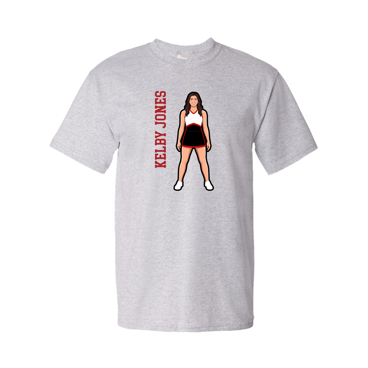 Tee — Name Vertical in Grey