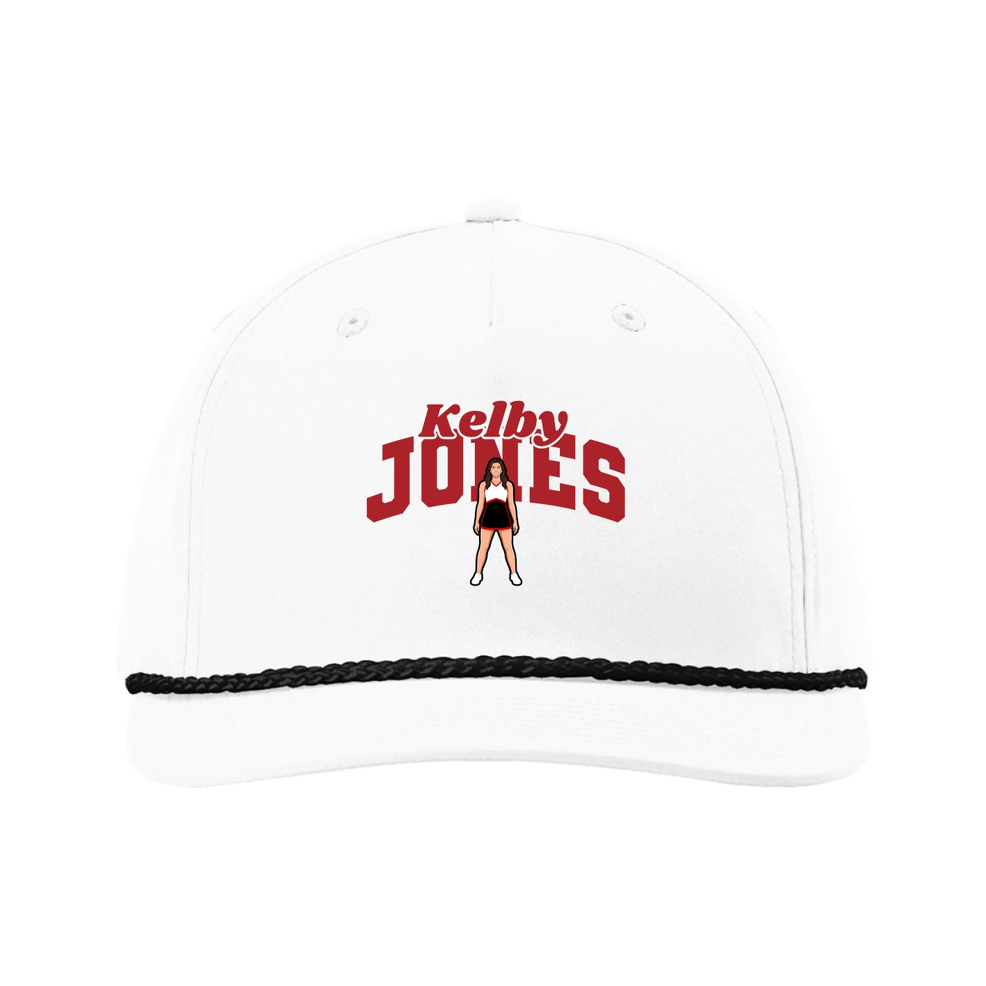 Five-Panel Classic Rope Cap — Signature Arch in White