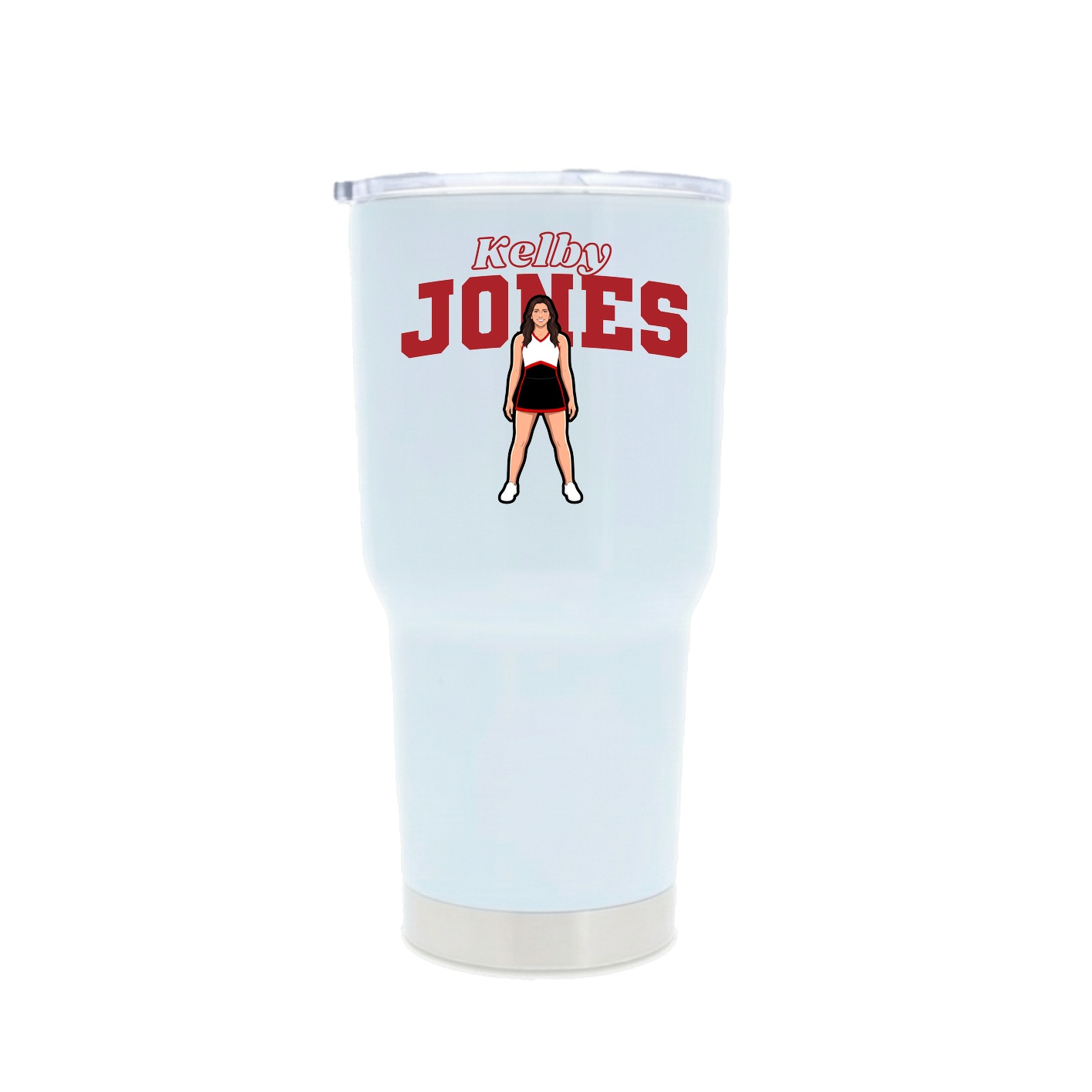 30oz Stainless Steel Tumbler — Name Arch in White