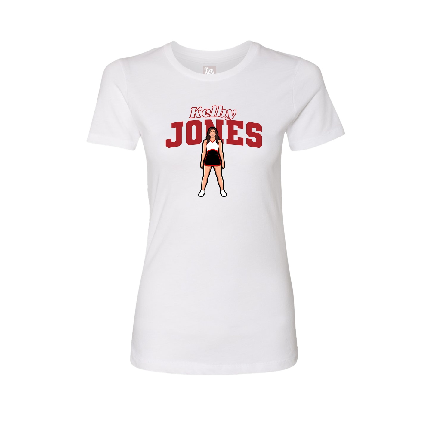 Fitted Women's Tee — Name Arch in White