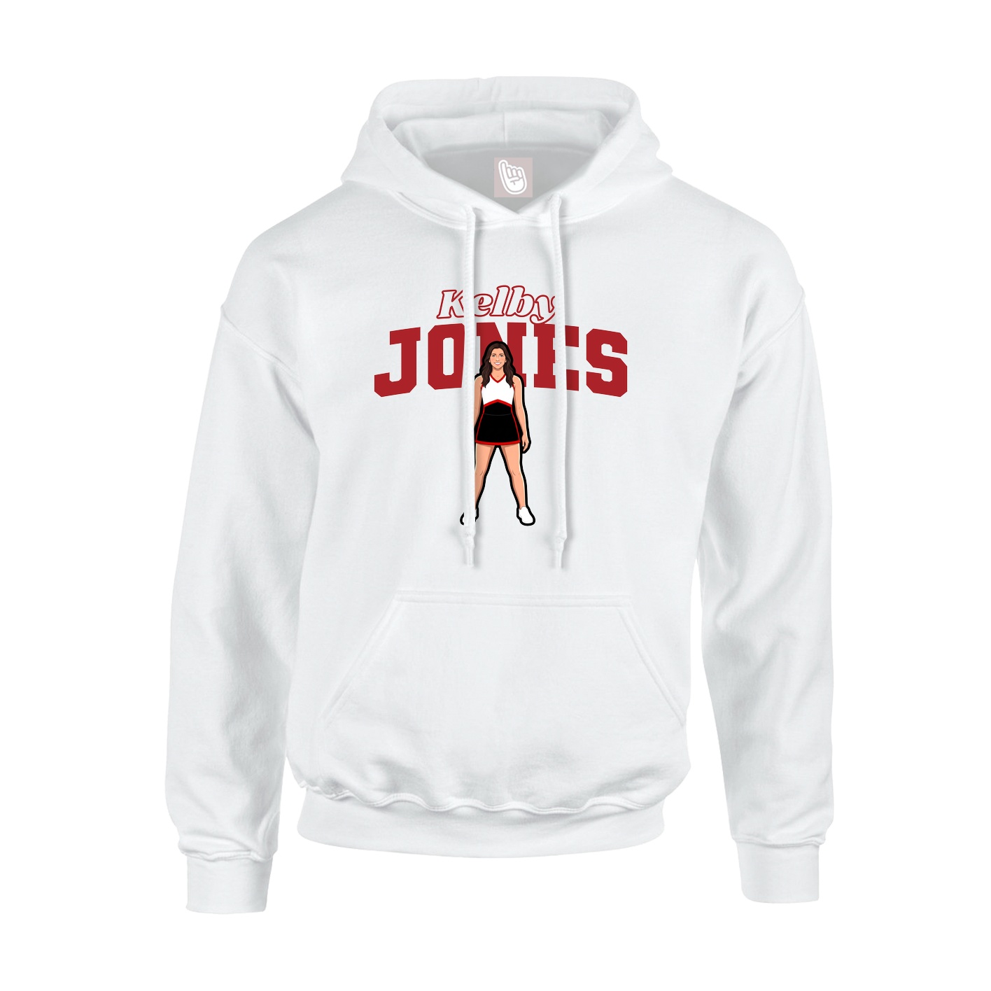 Youth Hoodie — Name Arch in White
