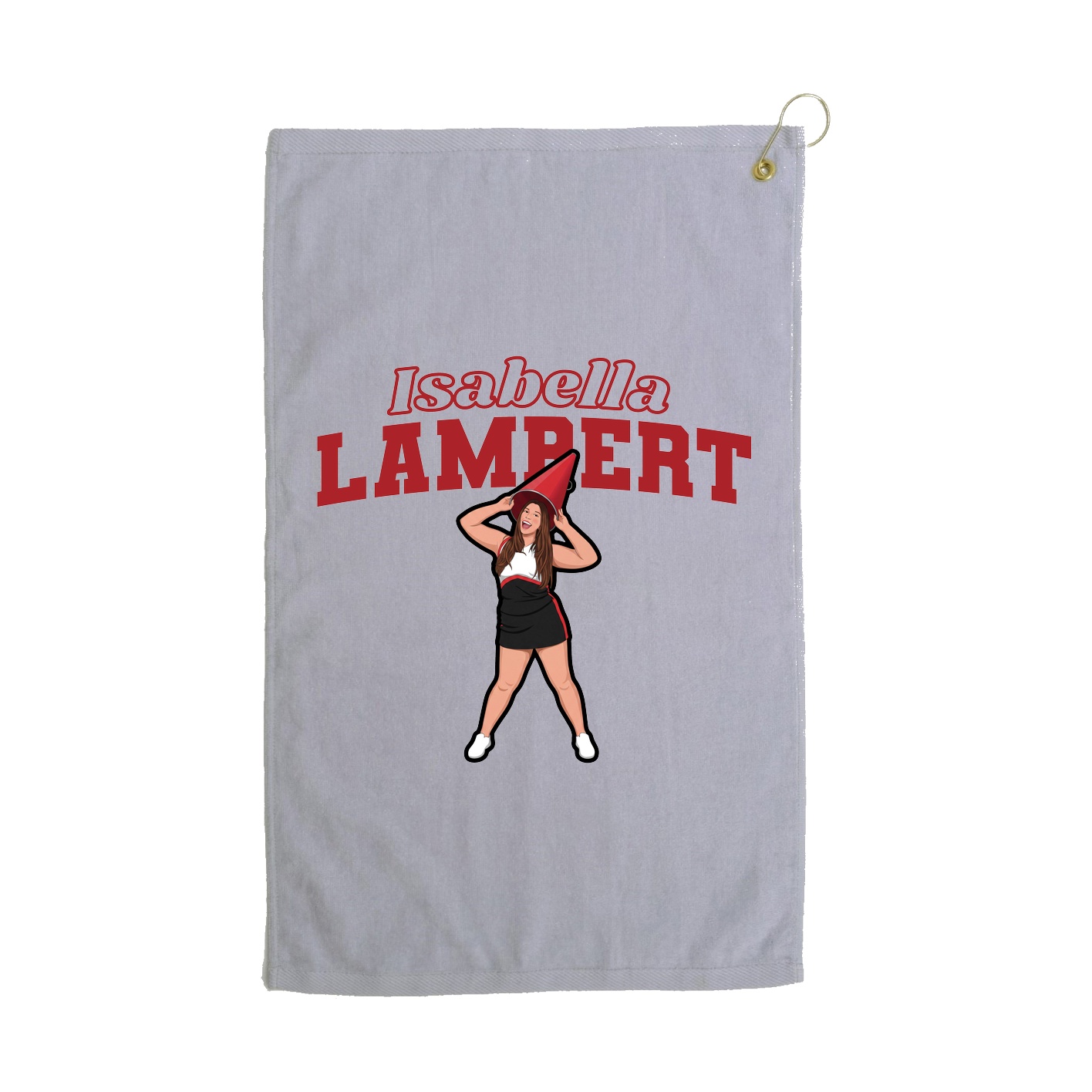 Golf Towel — Name Arch in Grey