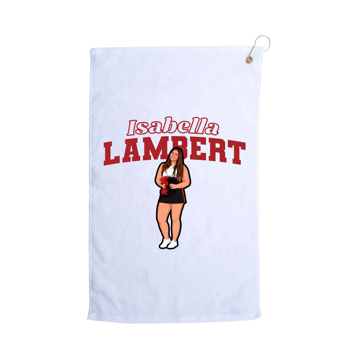 Golf Towel — Name Arch in White