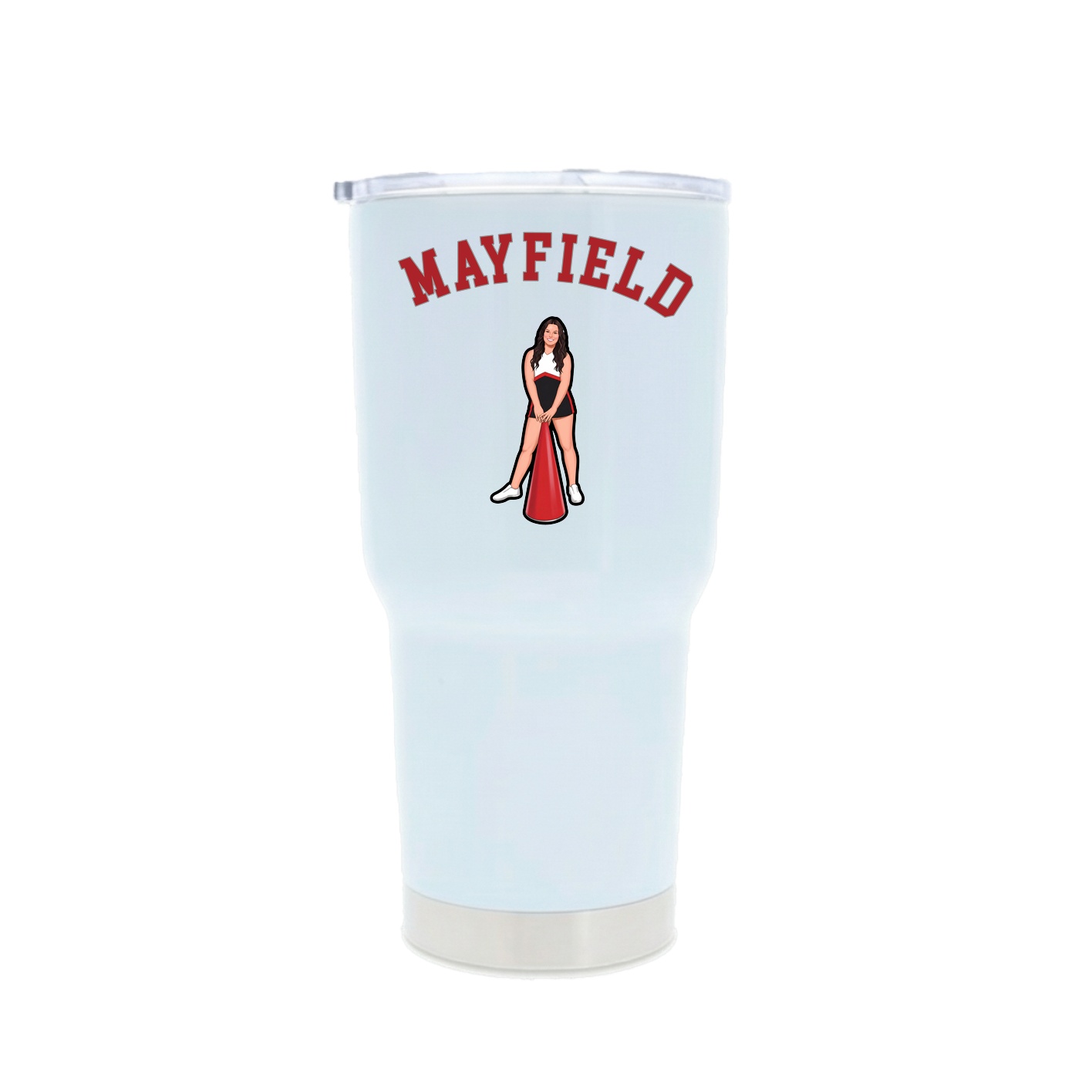 30oz Stainless Steel Tumbler — Shirsey Arch in White