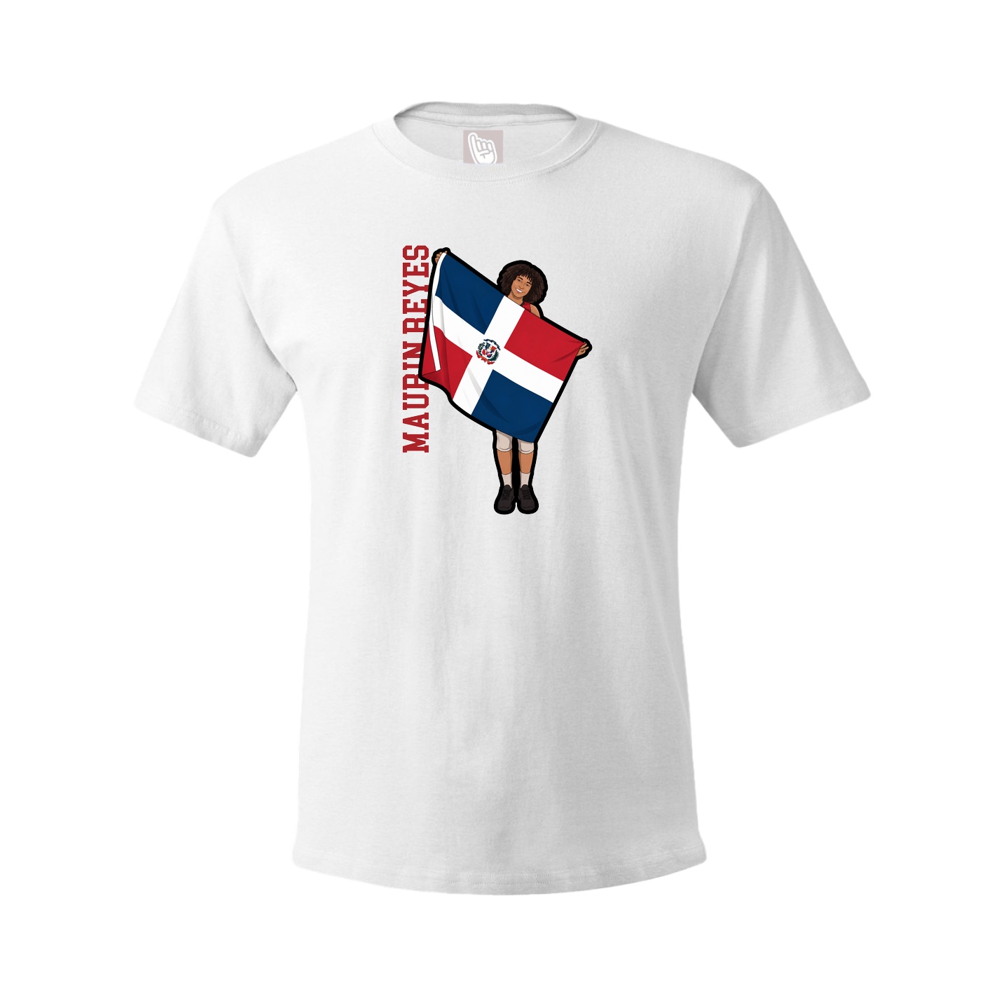 Tee — Name Vertical in White