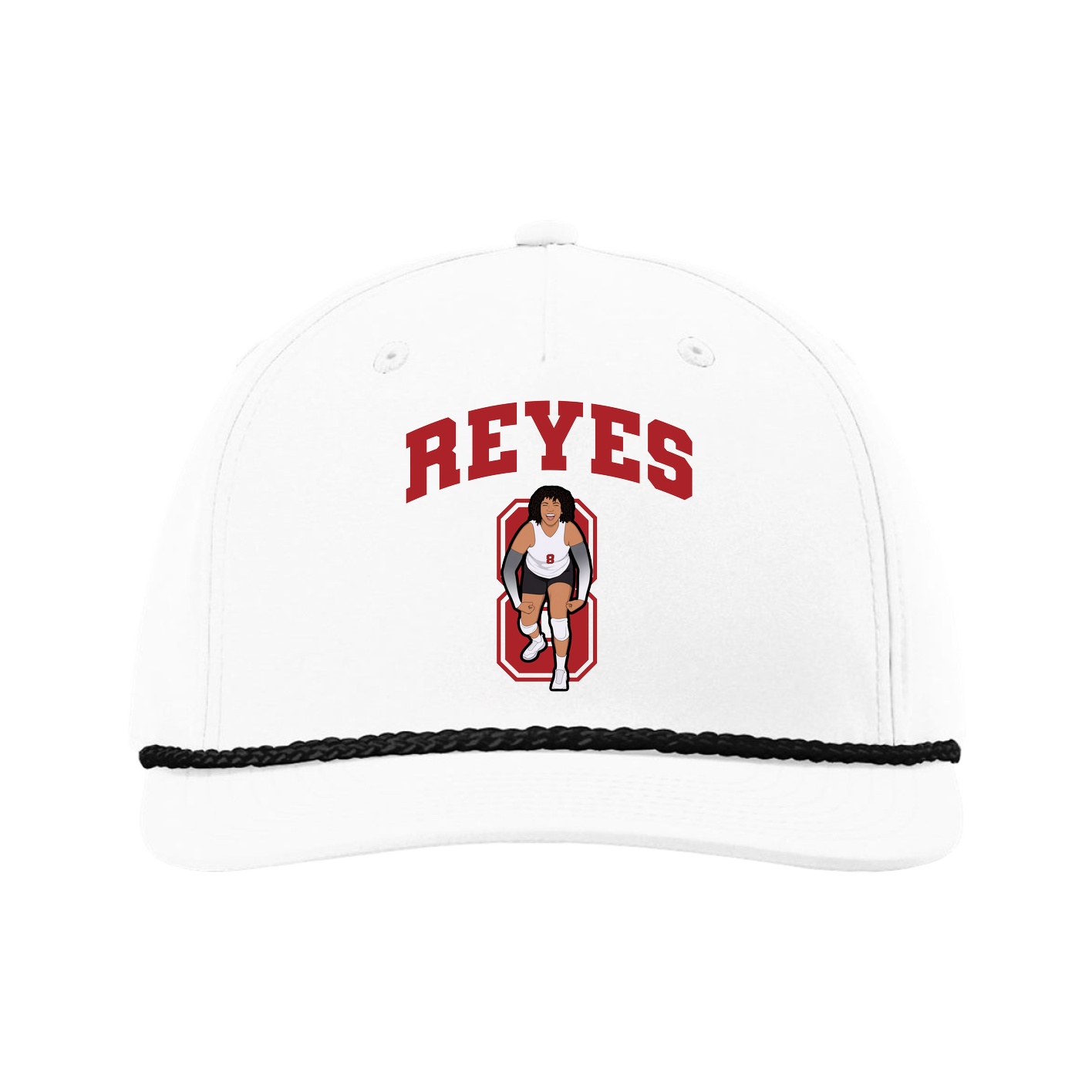 Five-Panel Classic Rope Cap — Number in White