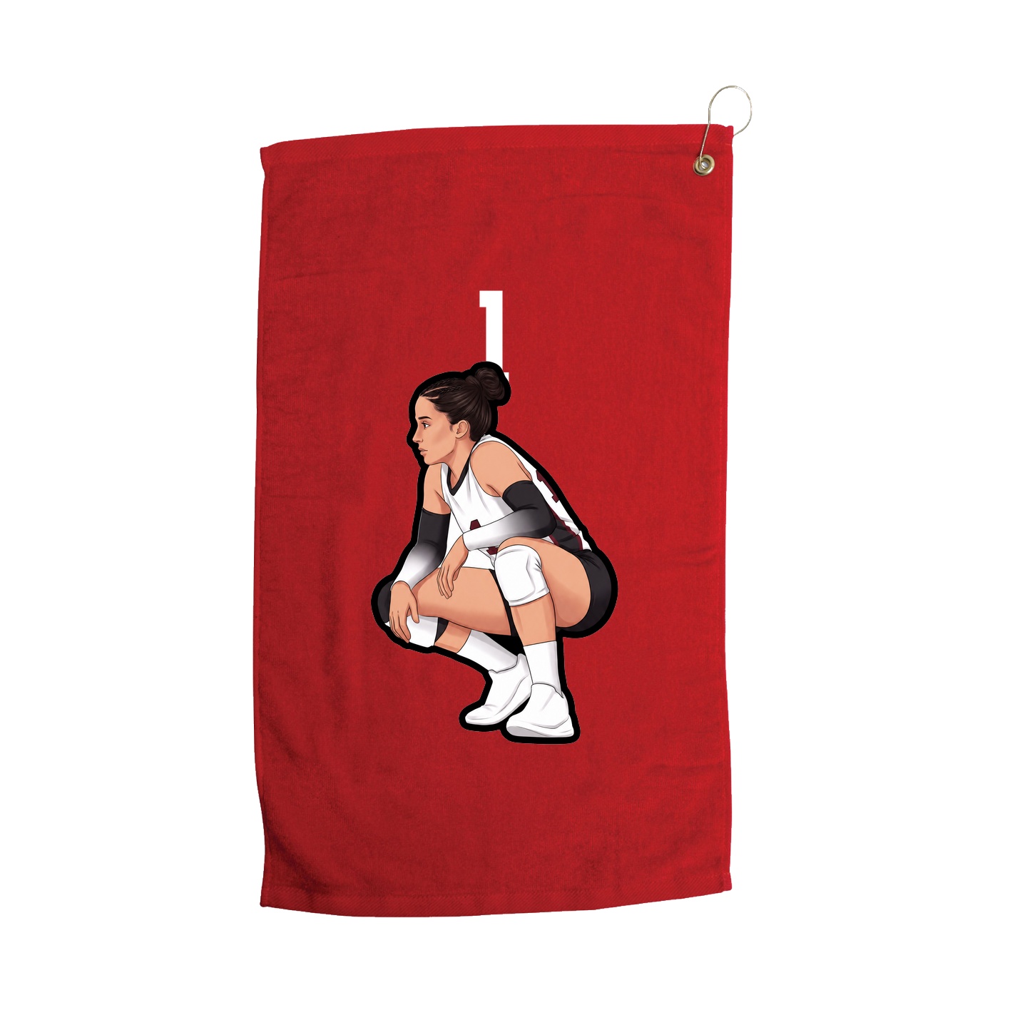 Golf Towel — Number Top in Red