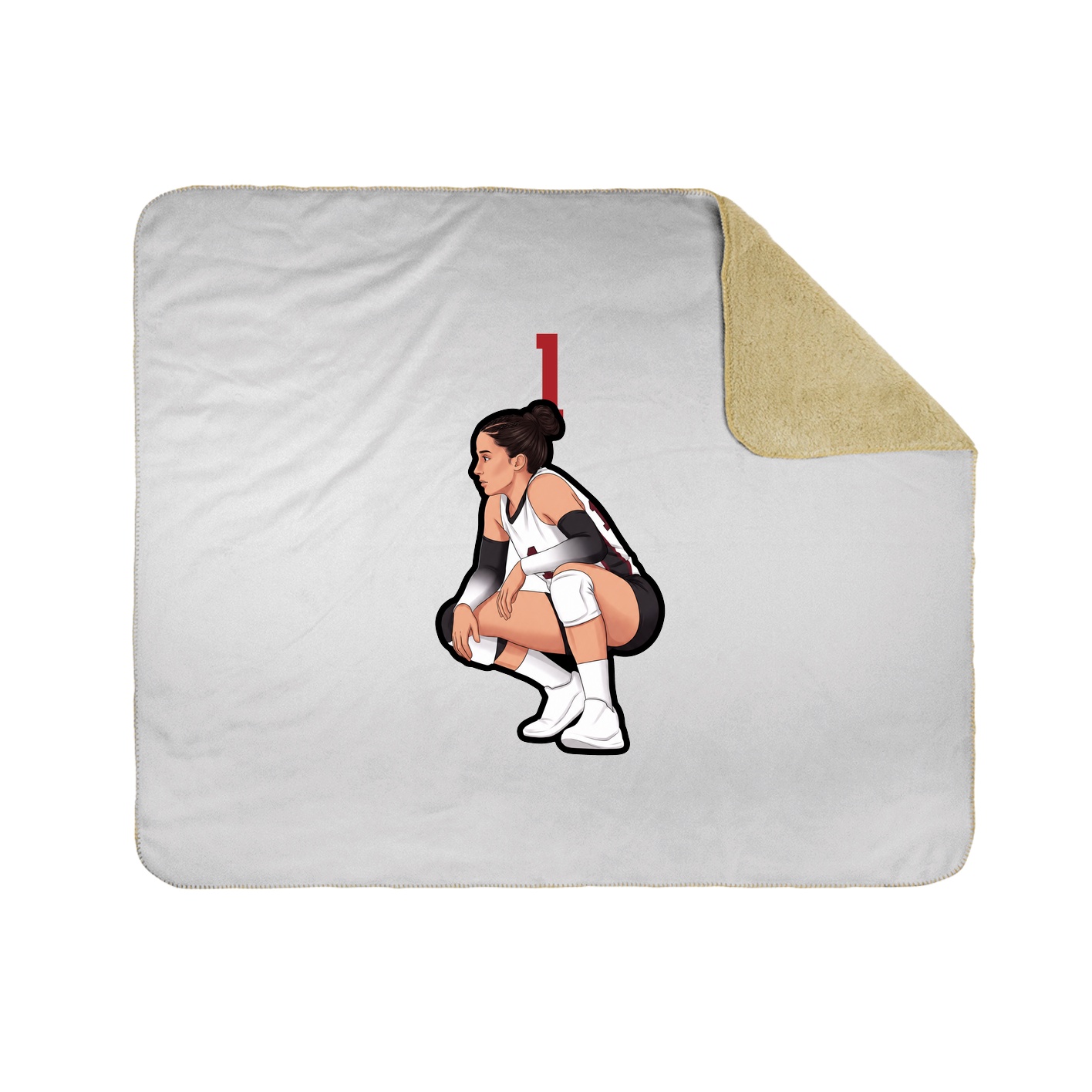 Throw Blanket — Number Top in White