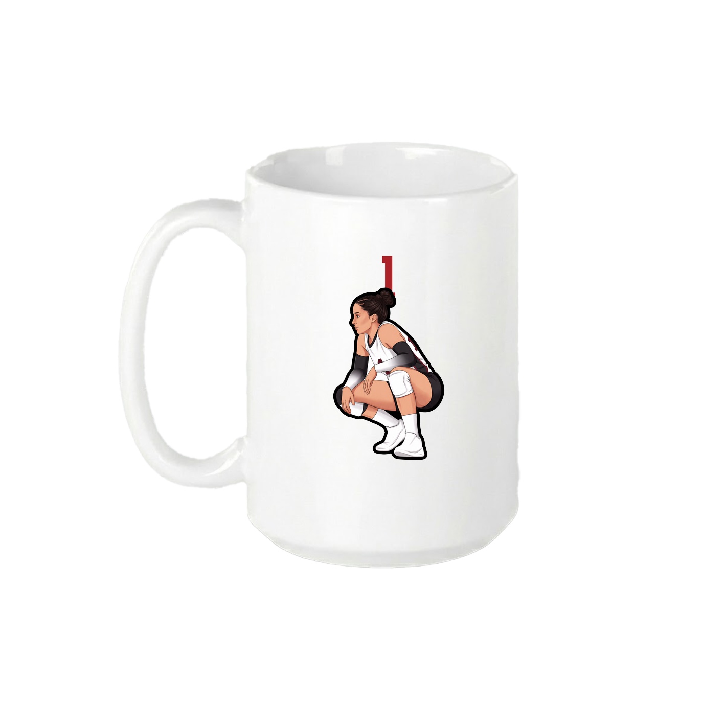 15oz Coffee Mug — Number Top in White