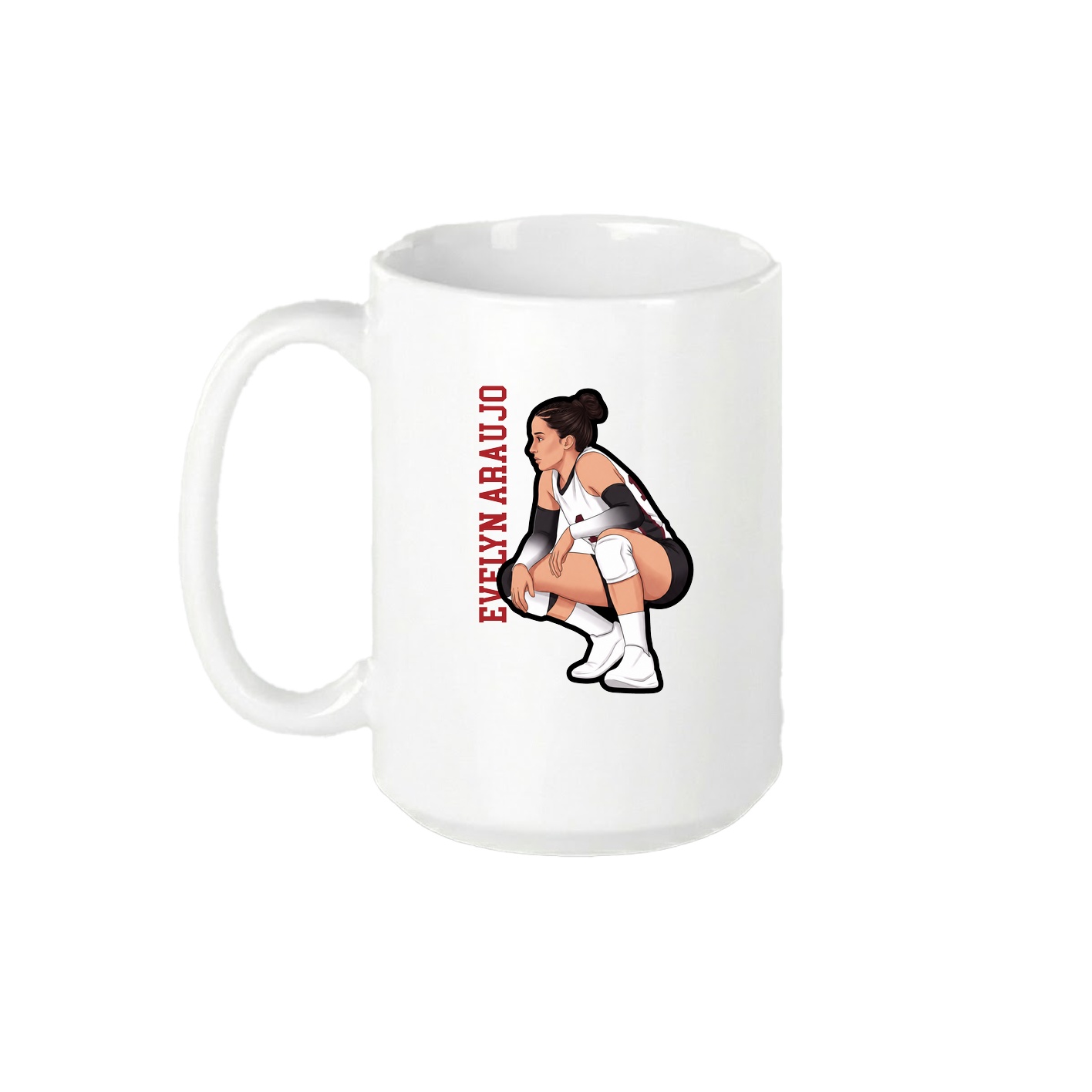 15oz Coffee Mug — Name Vertical in White