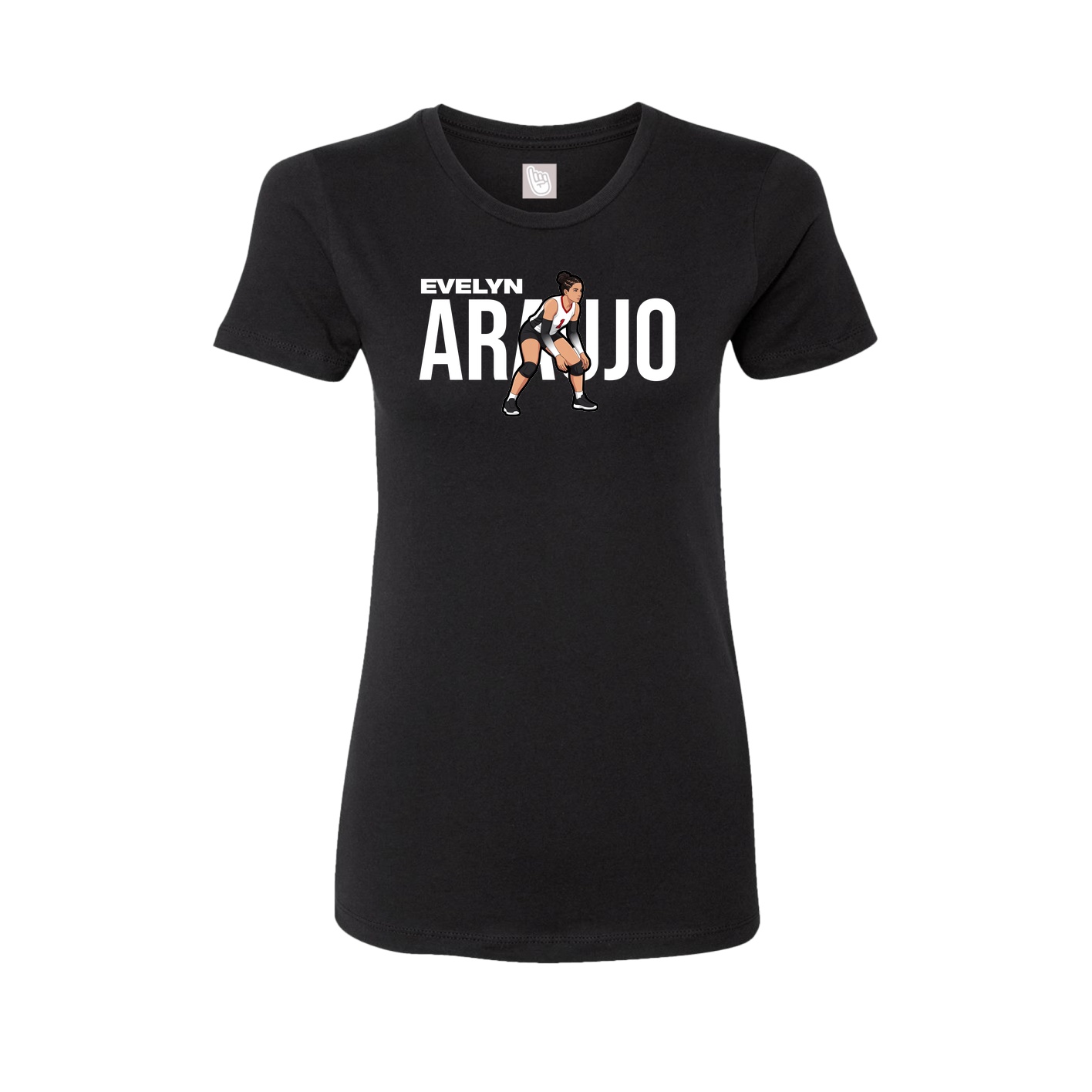 Fitted Women's Tee — Player Name in Black
