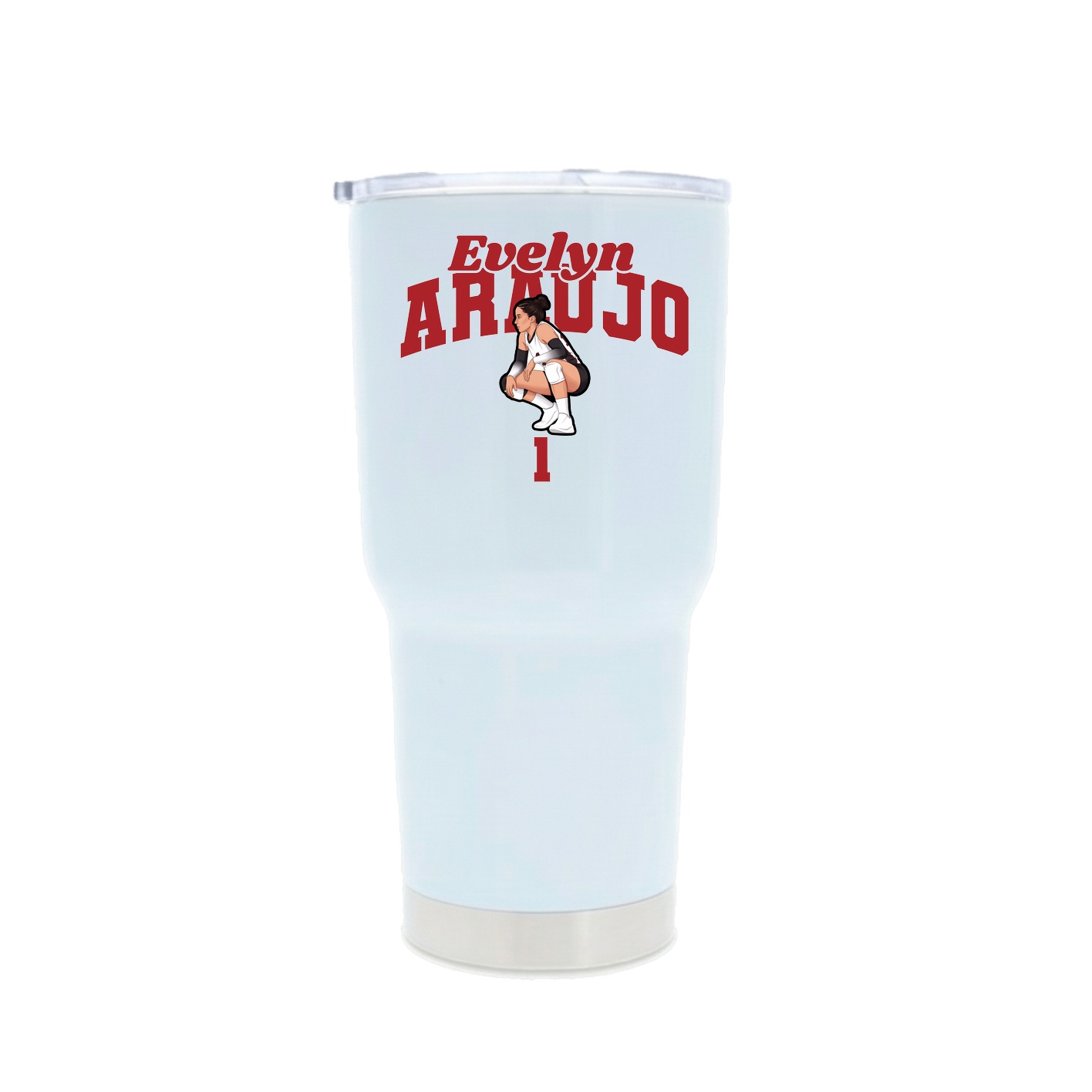 30oz Stainless Steel Tumbler — Signature Arch in White