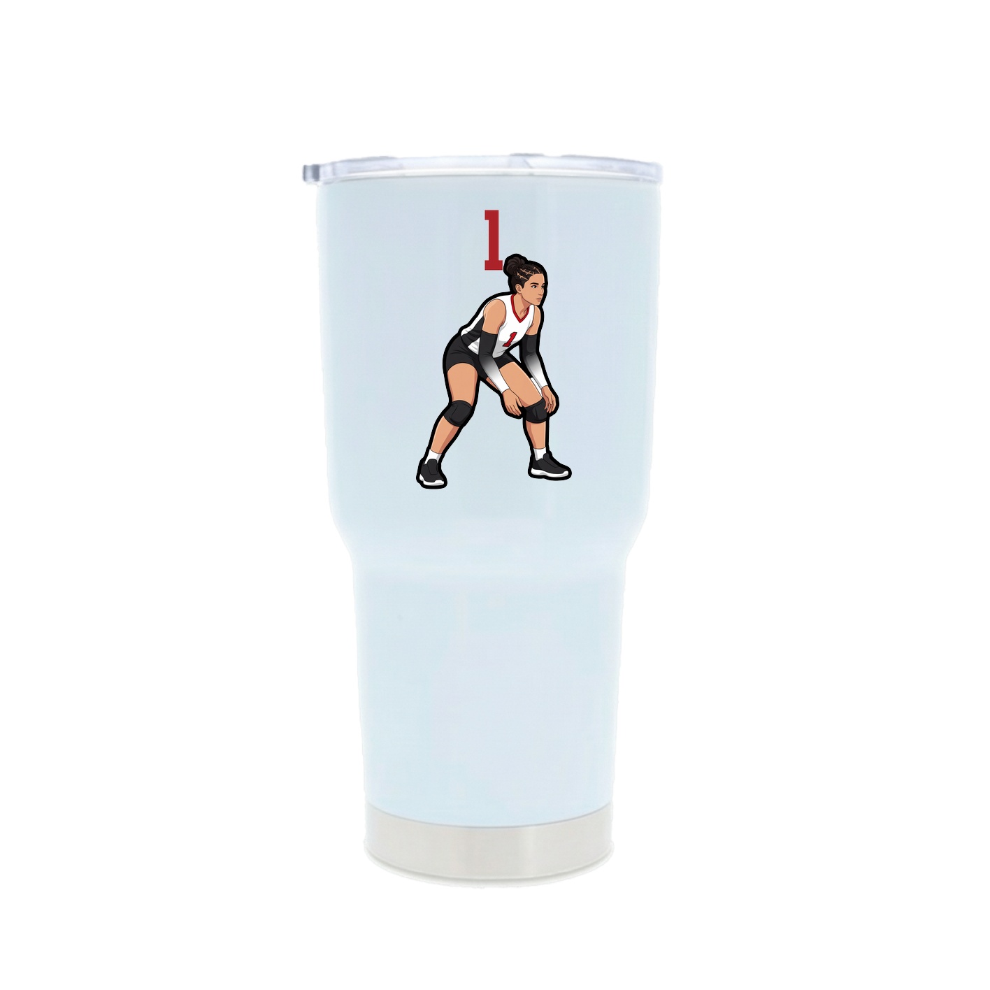 30oz Stainless Steel Tumbler — Number Top in White